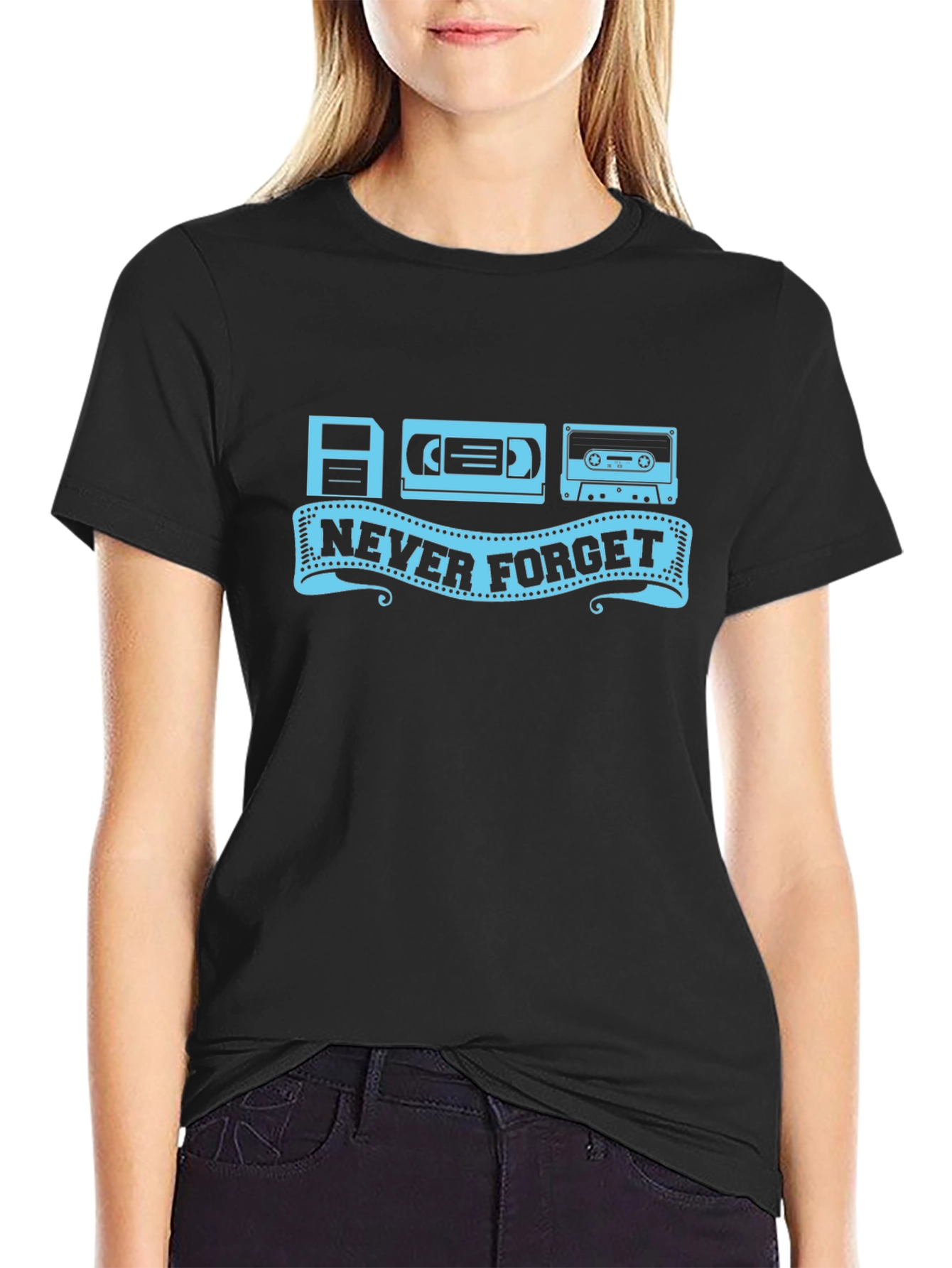 Black Never Forget Retro Tech T-Shirt view 2