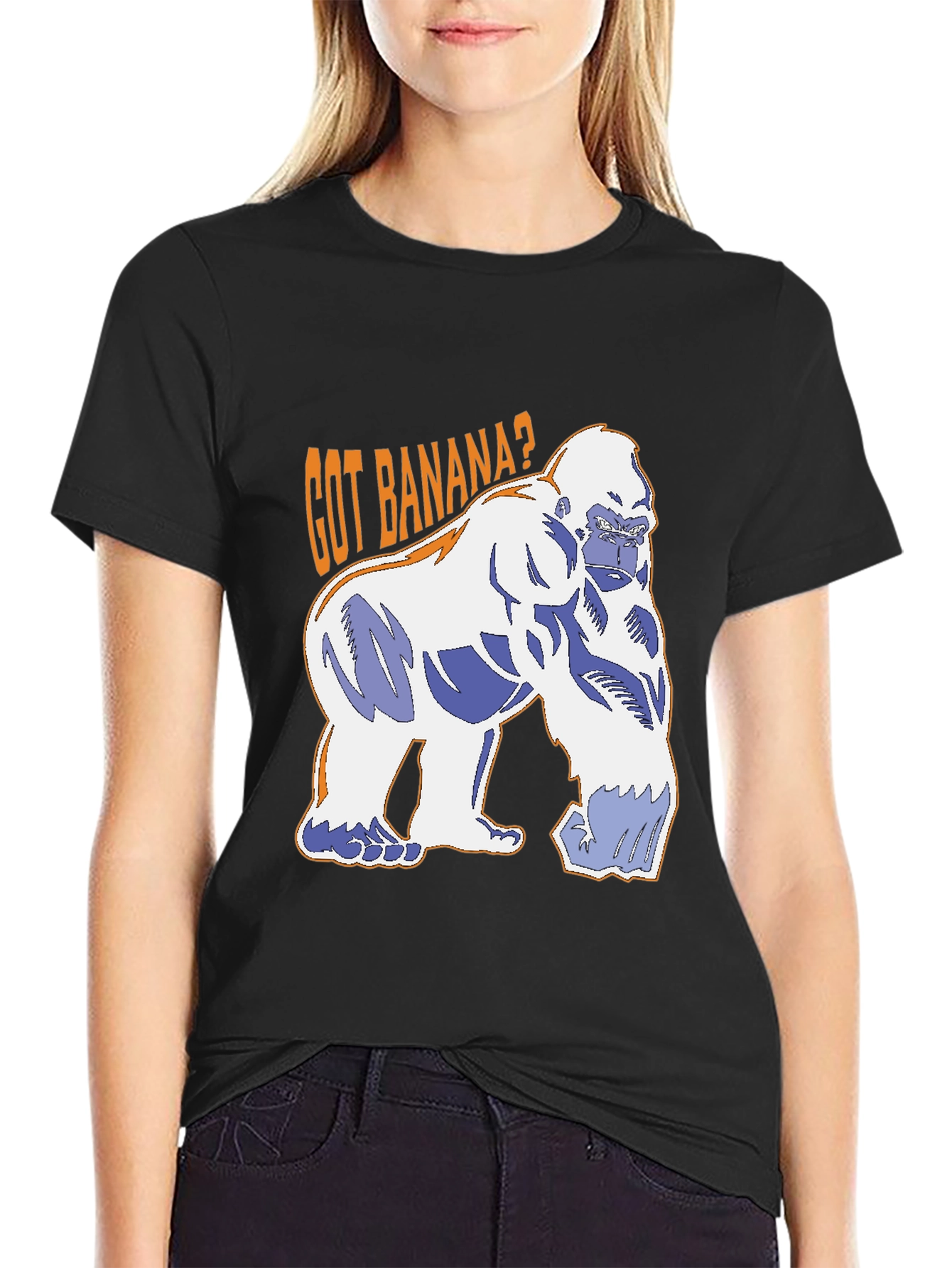 Black Got Banana? Gorilla Graphic T-Shirt - Black view 2