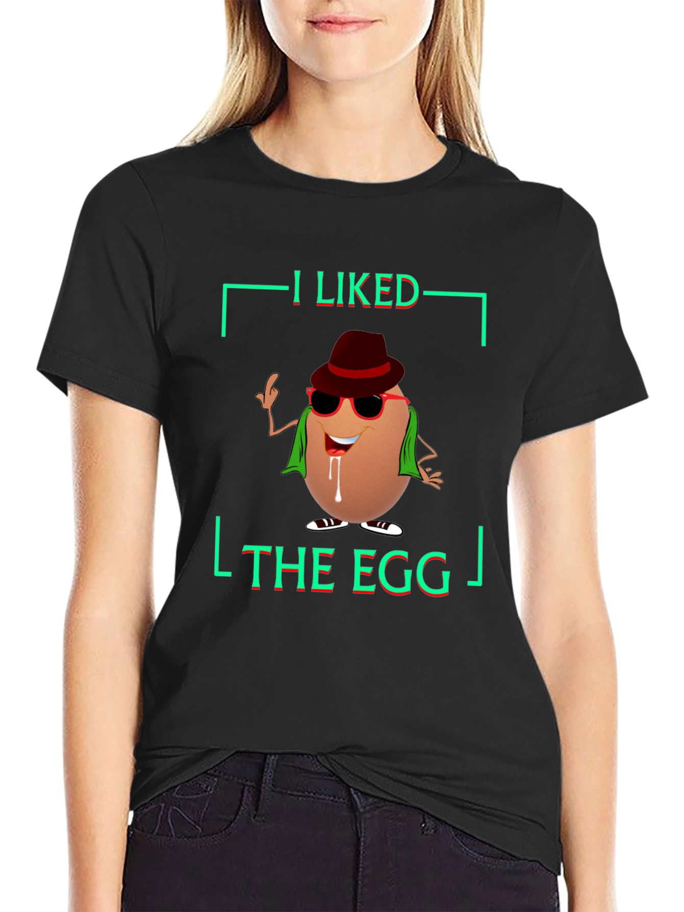 Black I Liked The Egg T-Shirt - Novelty Graphic Tee view 2