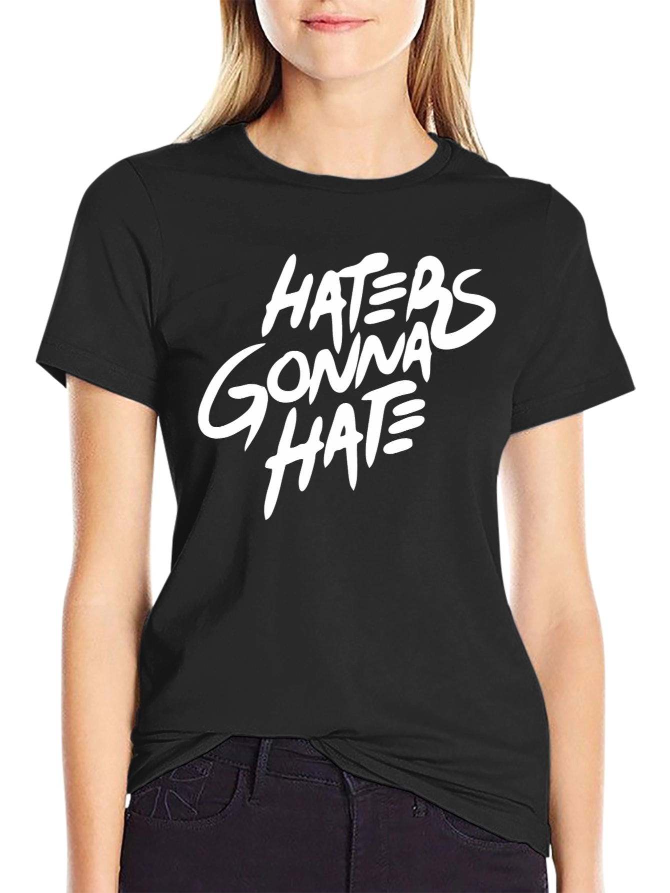 Black Haters Gonna Hate Graphic T-Shirt view 2