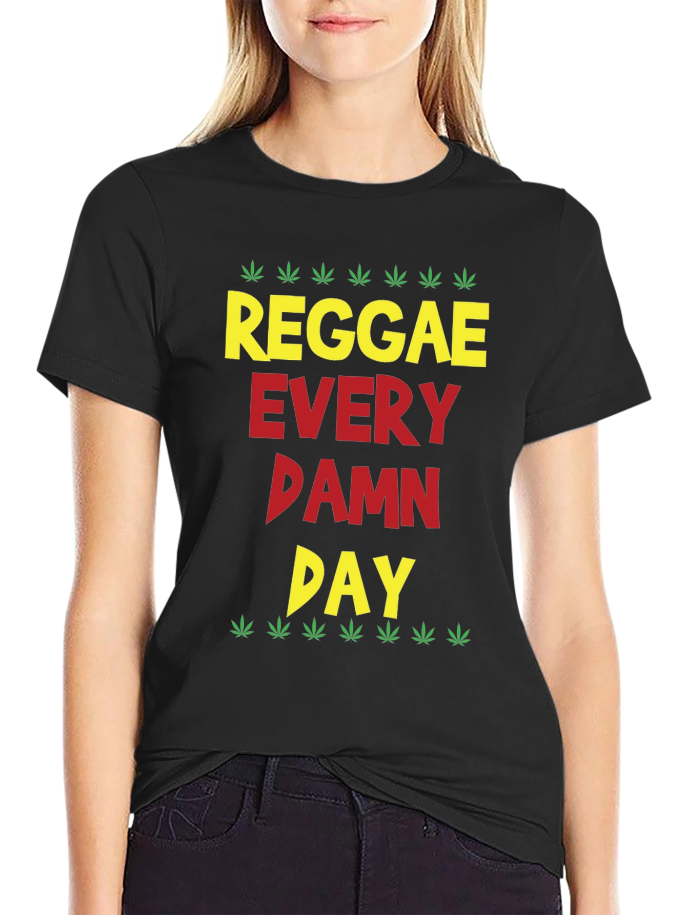 Black Reggae Every Damn Day Graphic Tee view 2