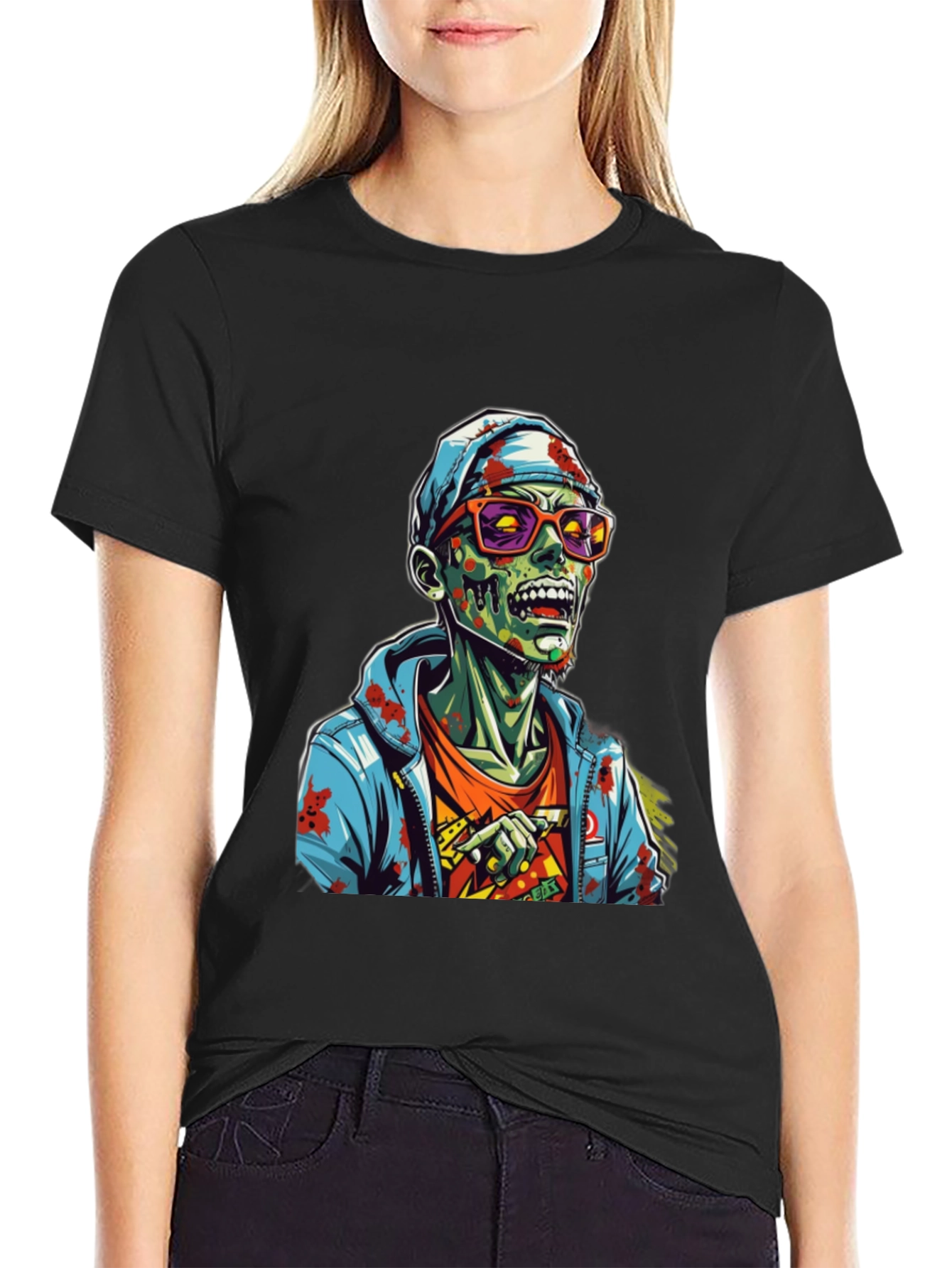Black Zombie Graphic T-Shirt - Men's Black Tee view 2