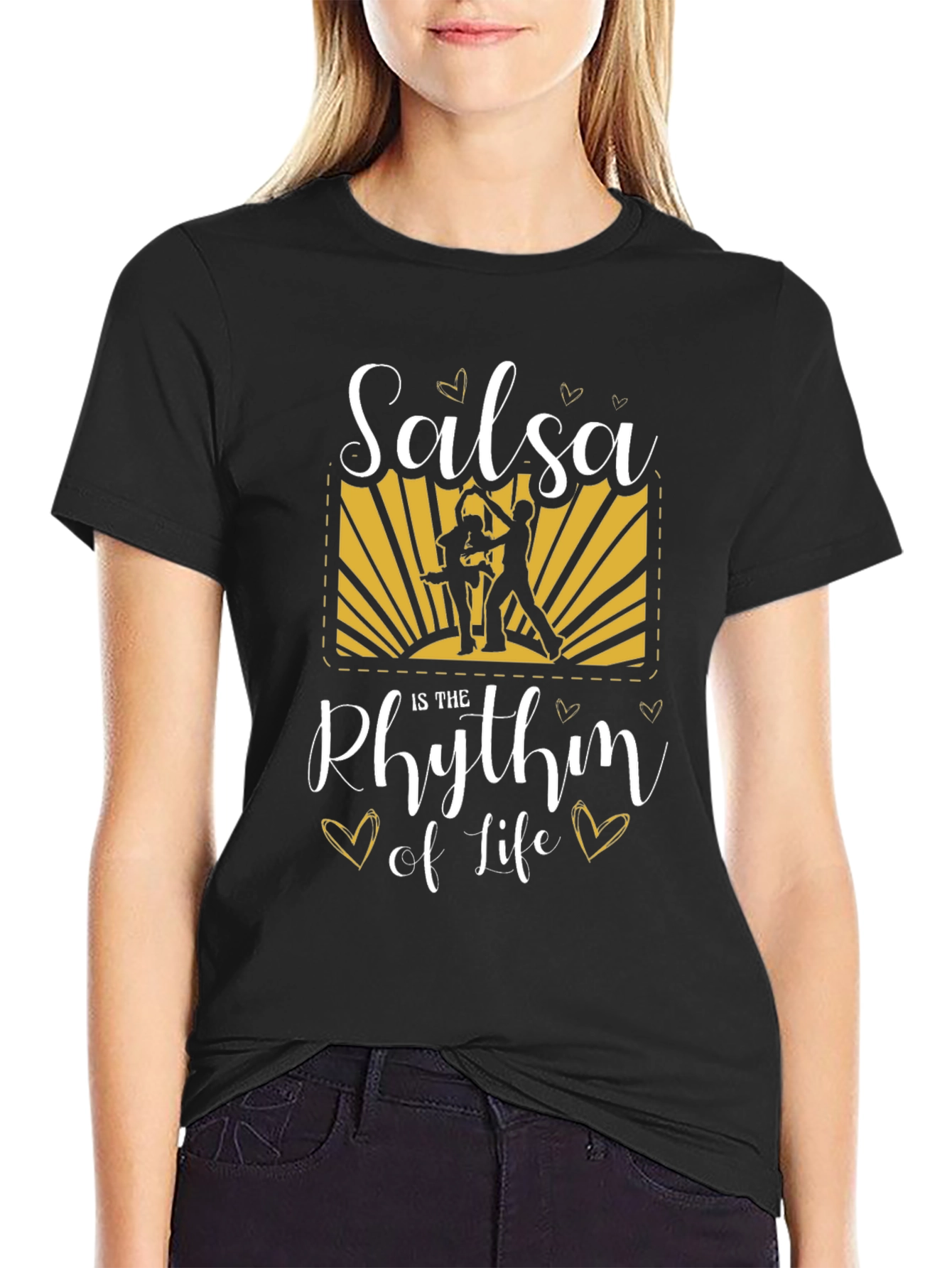 Black Salsa is the Rhythm of Life Graphic T-Shirt view 2