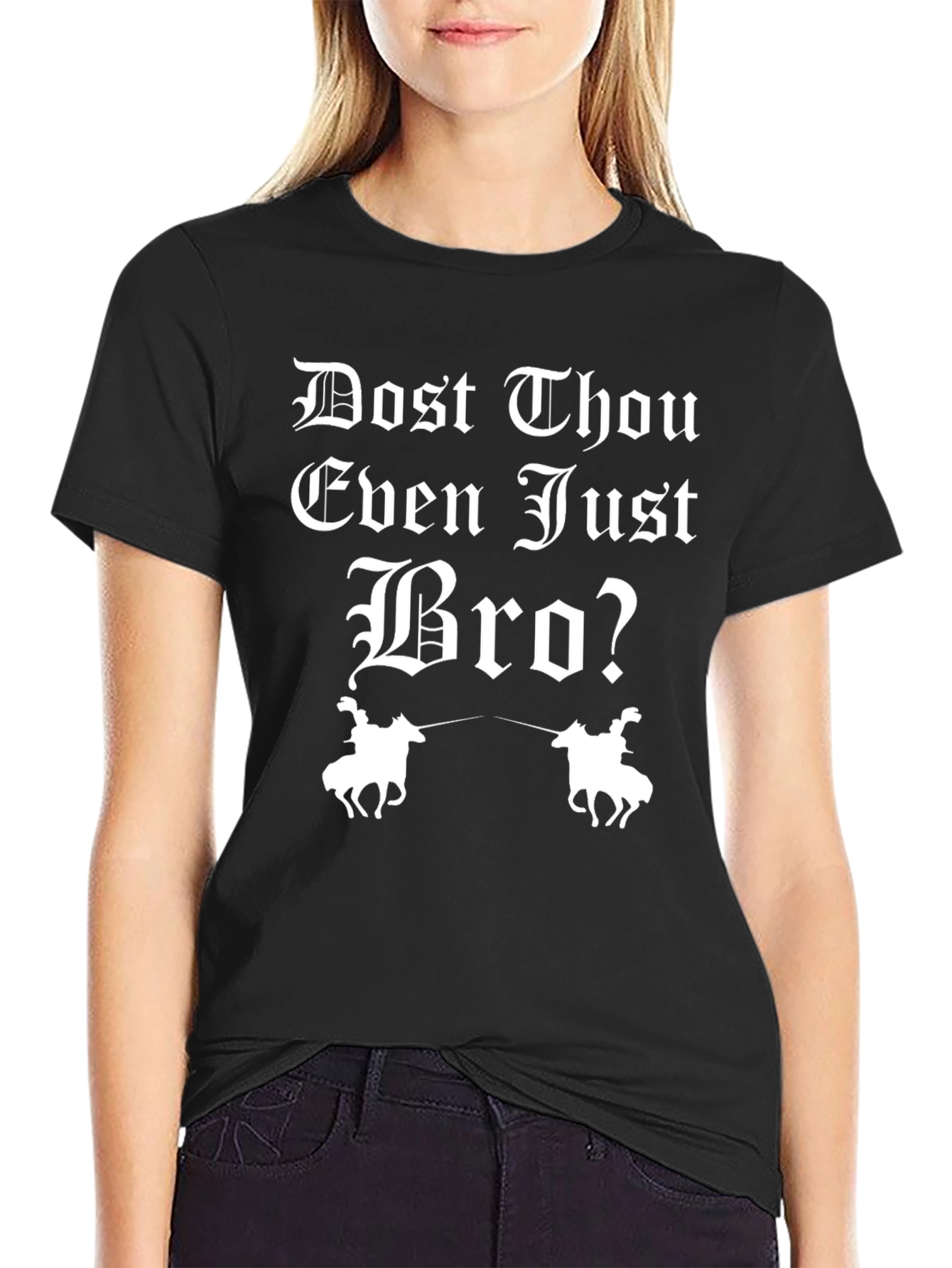 Black Dost Thou Even Just Bro? T-Shirt view 2