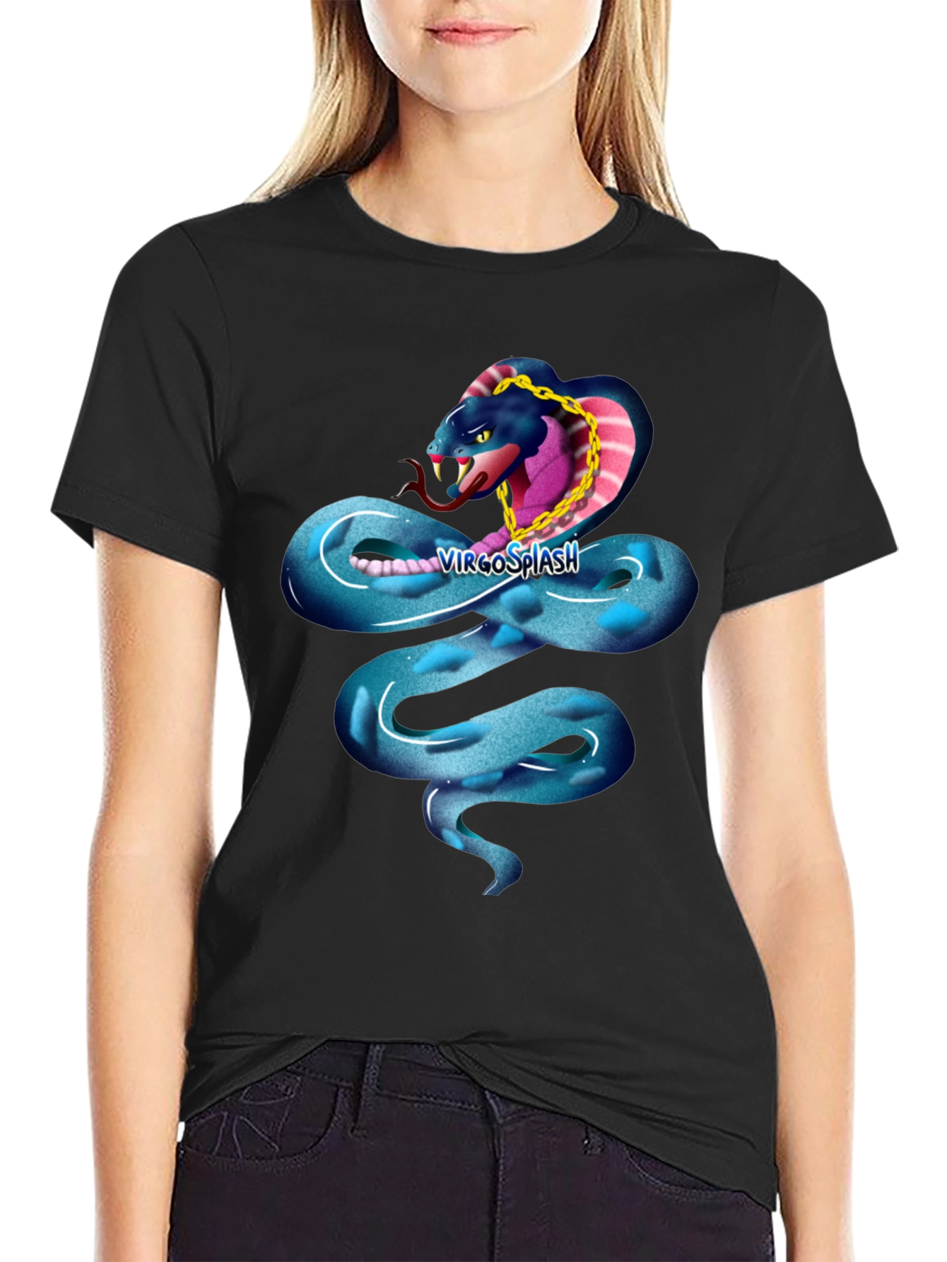 Black Snake T-Shirt - Cool Cobra Design view 2
