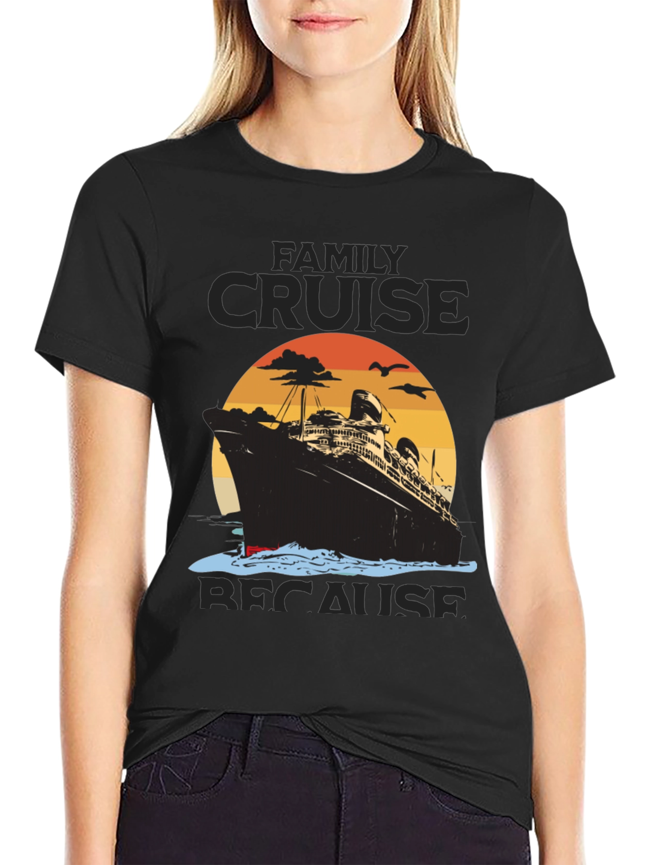 Black Family Cruise T-Shirt, Vacation Trip Tee view 2