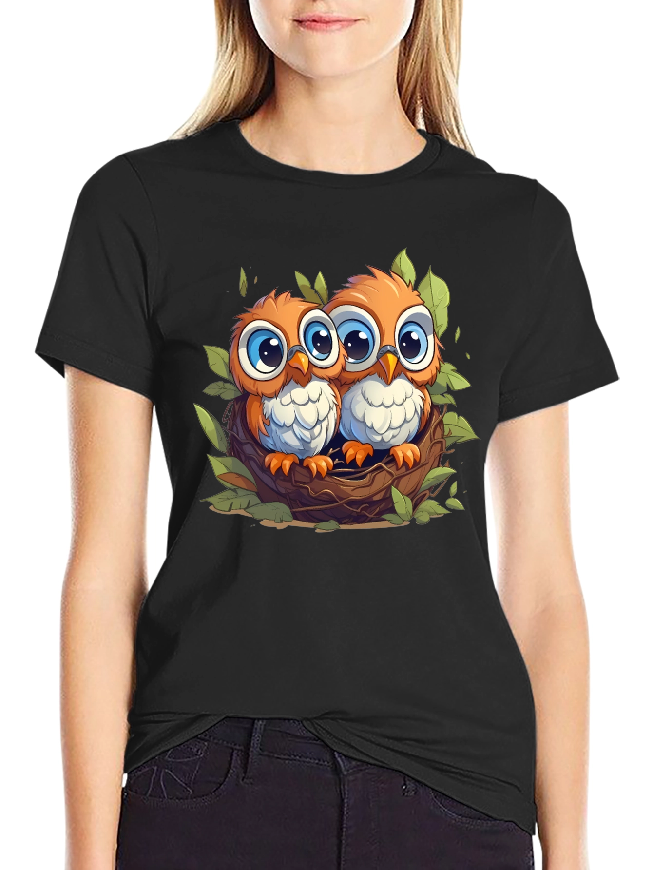 Black Owl Love T-Shirt view 2