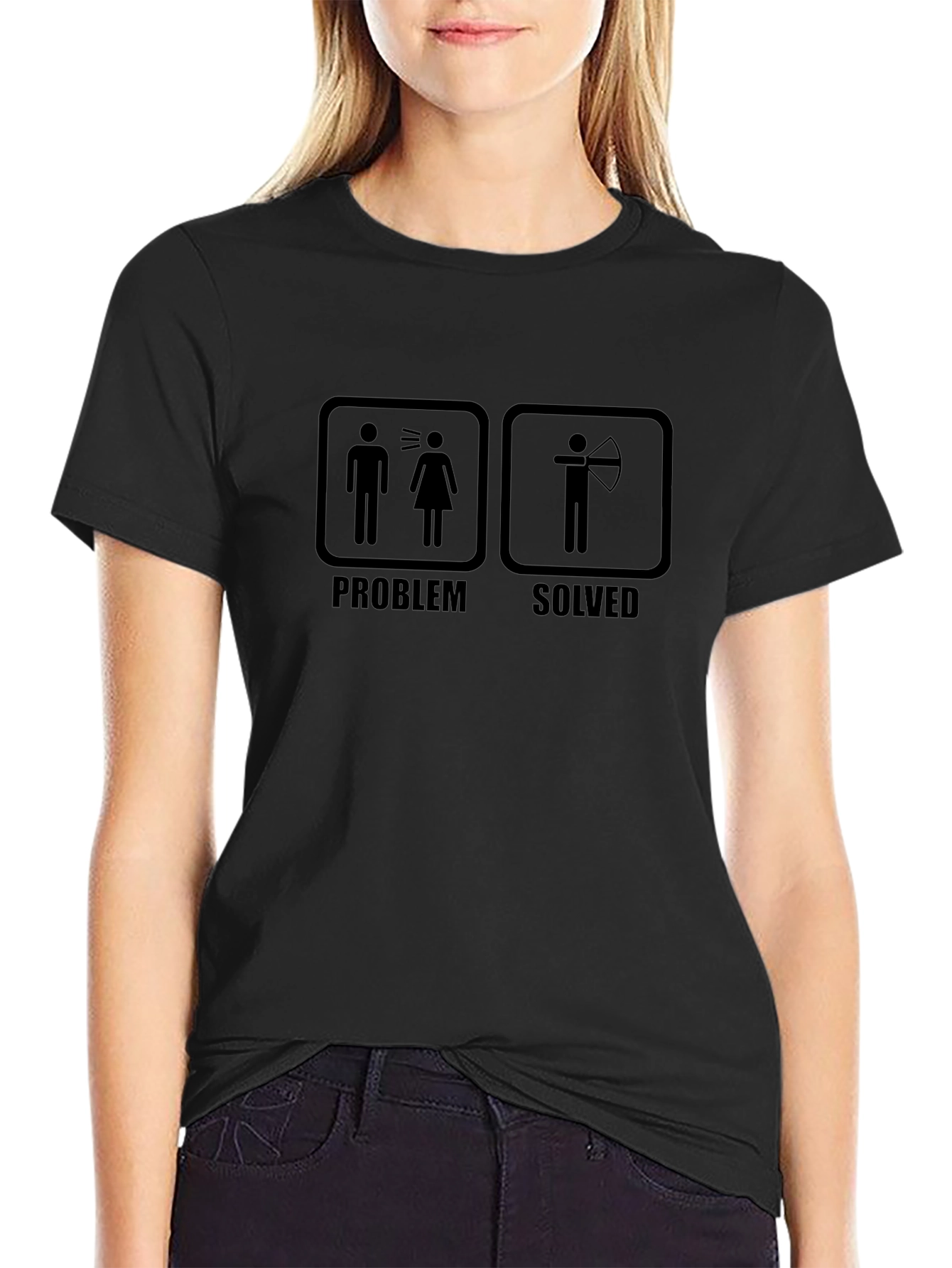 Black Problem Solved Archer T-Shirt view 2