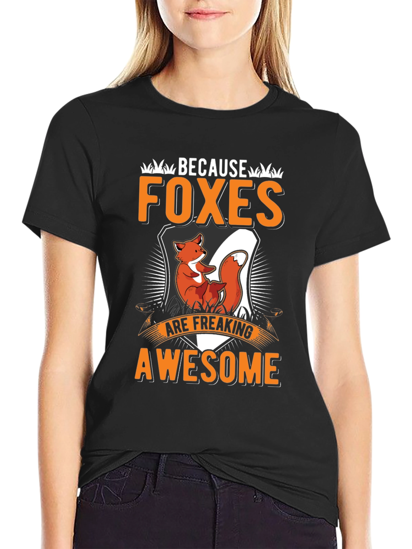 Black Foxes Are Awesome T-Shirt view 2