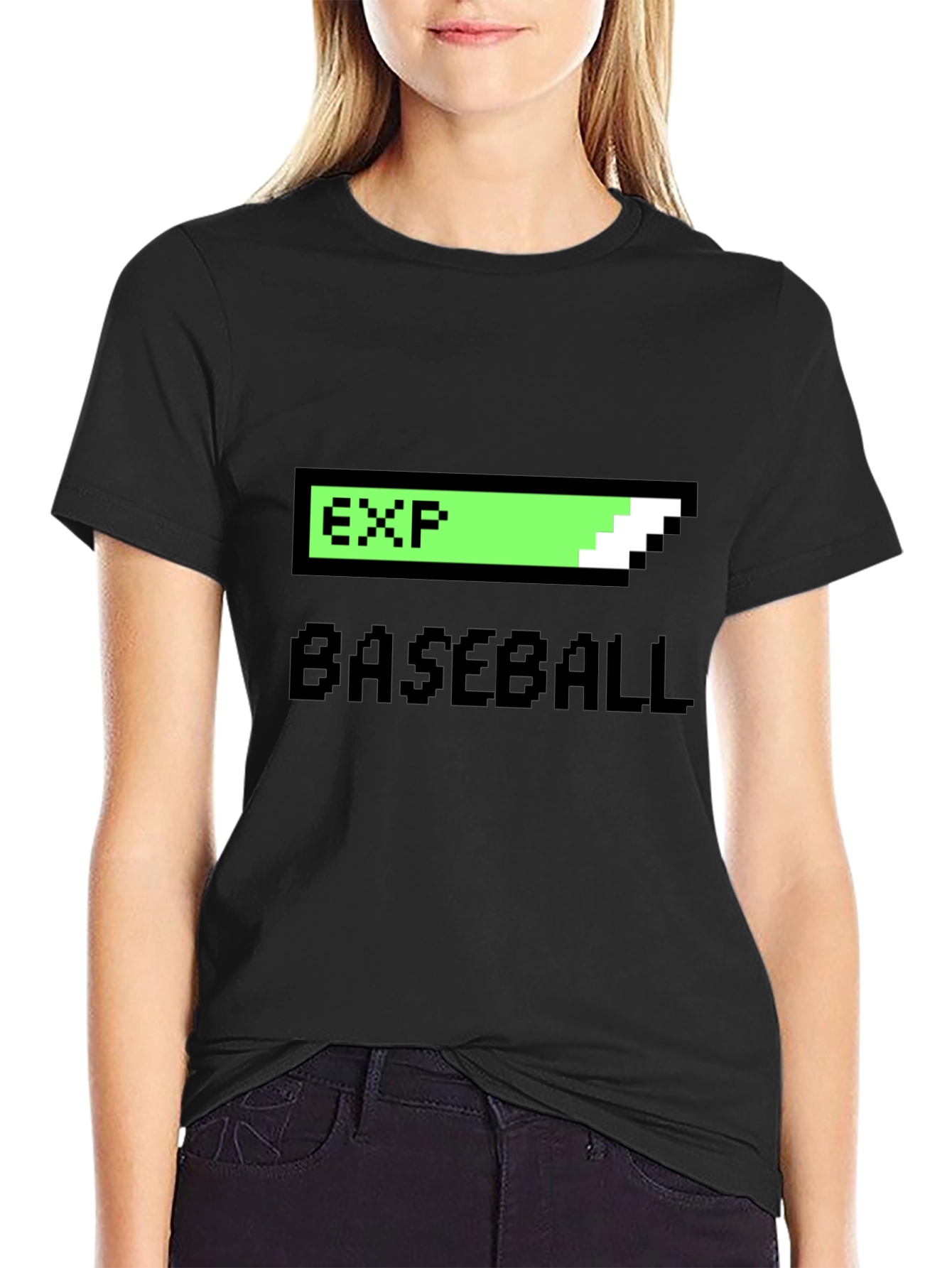 Black Level Up Your Game Baseball T-Shirt view 2