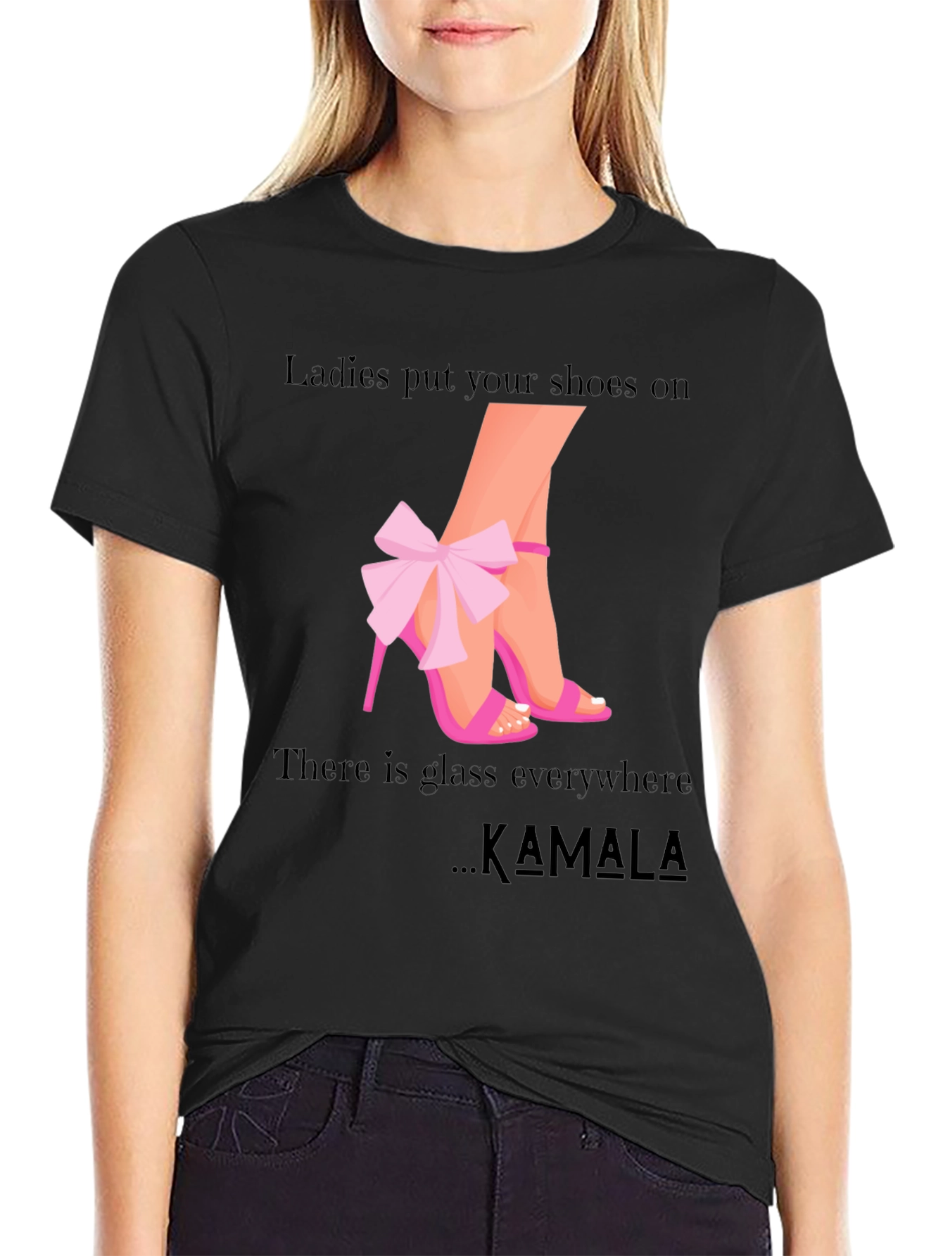 Black Ladies Put Your Shoes On Kamala T-Shirt view 2