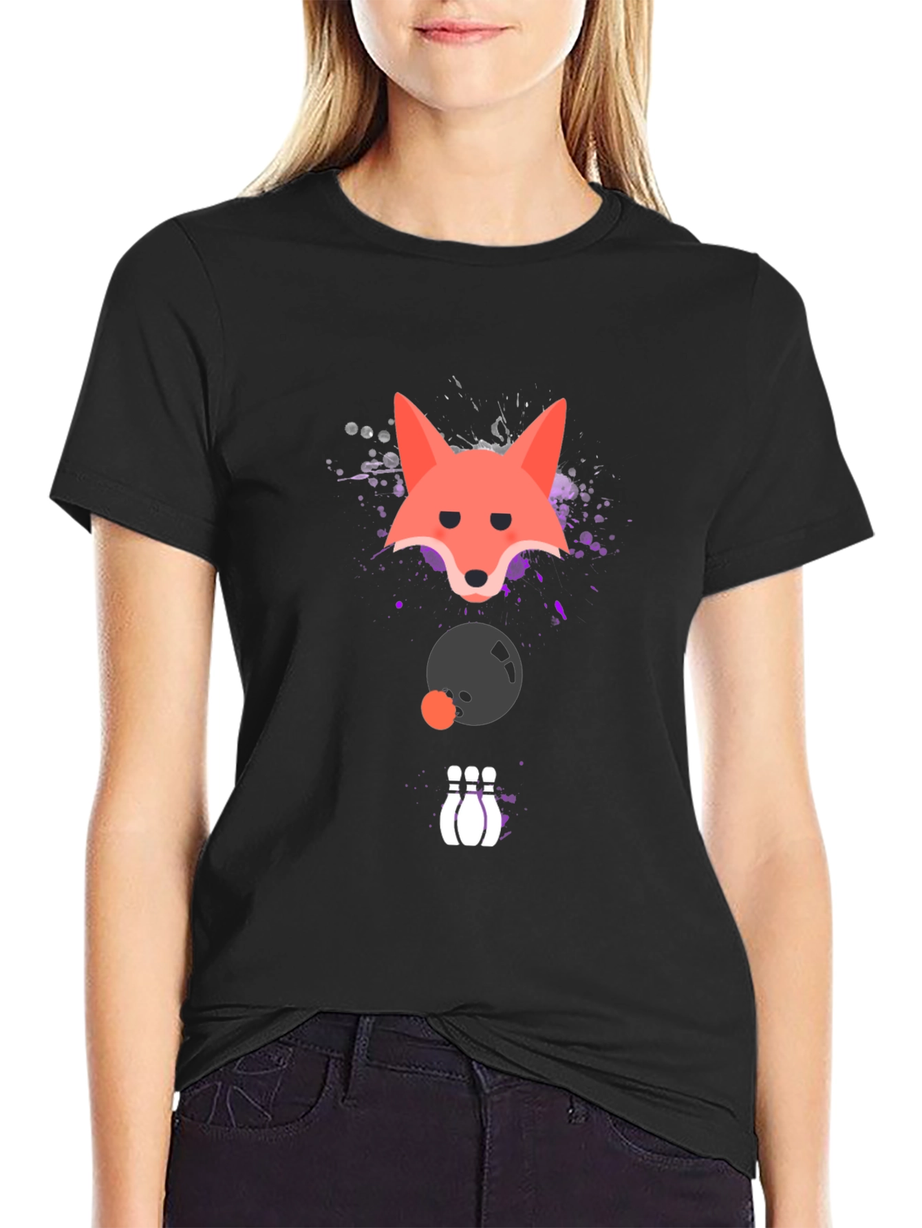 Black Fox Bowling Strike Graphic Tee view 2