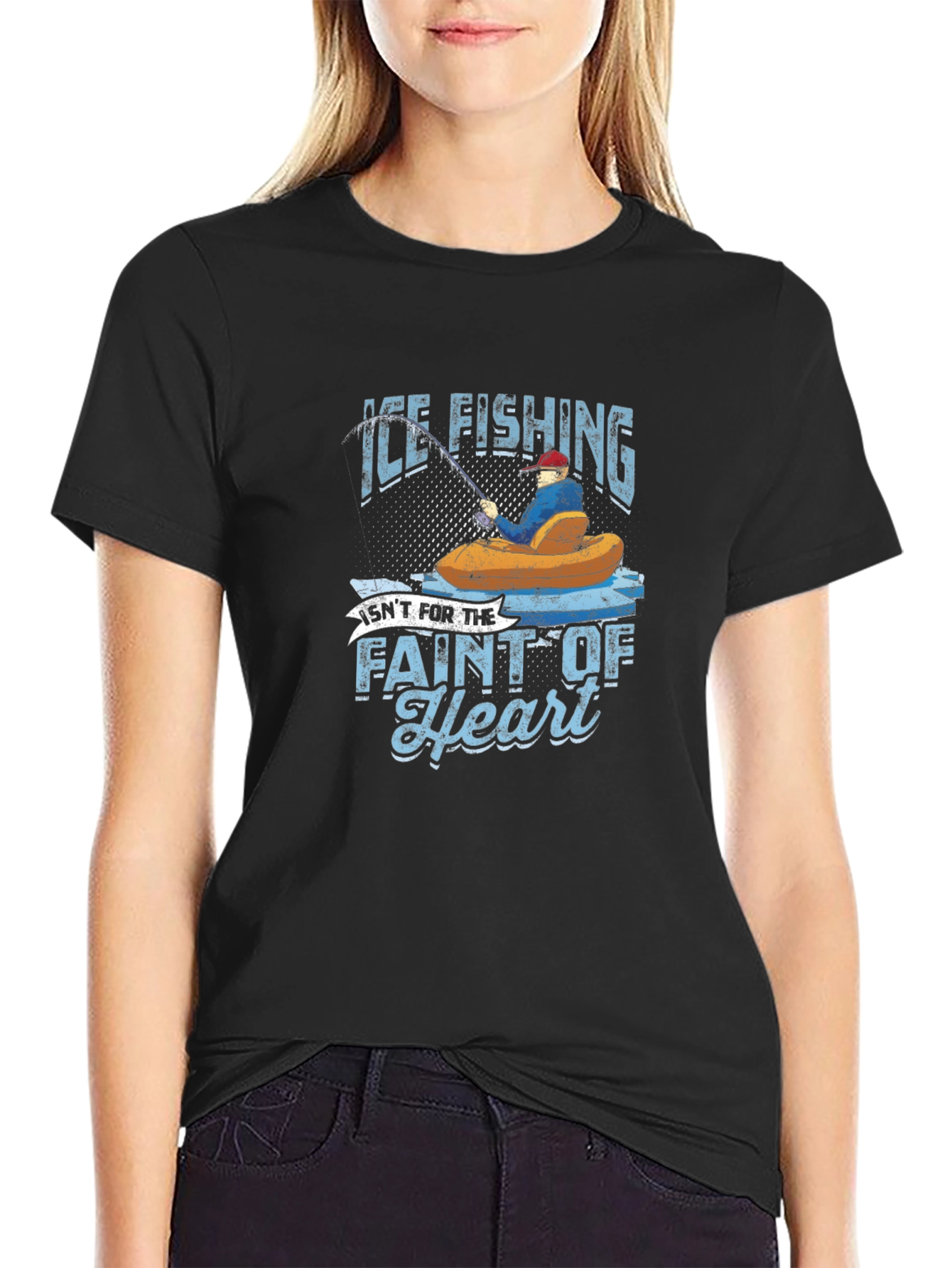Black Ice Fishing Graphic T-Shirt view 2