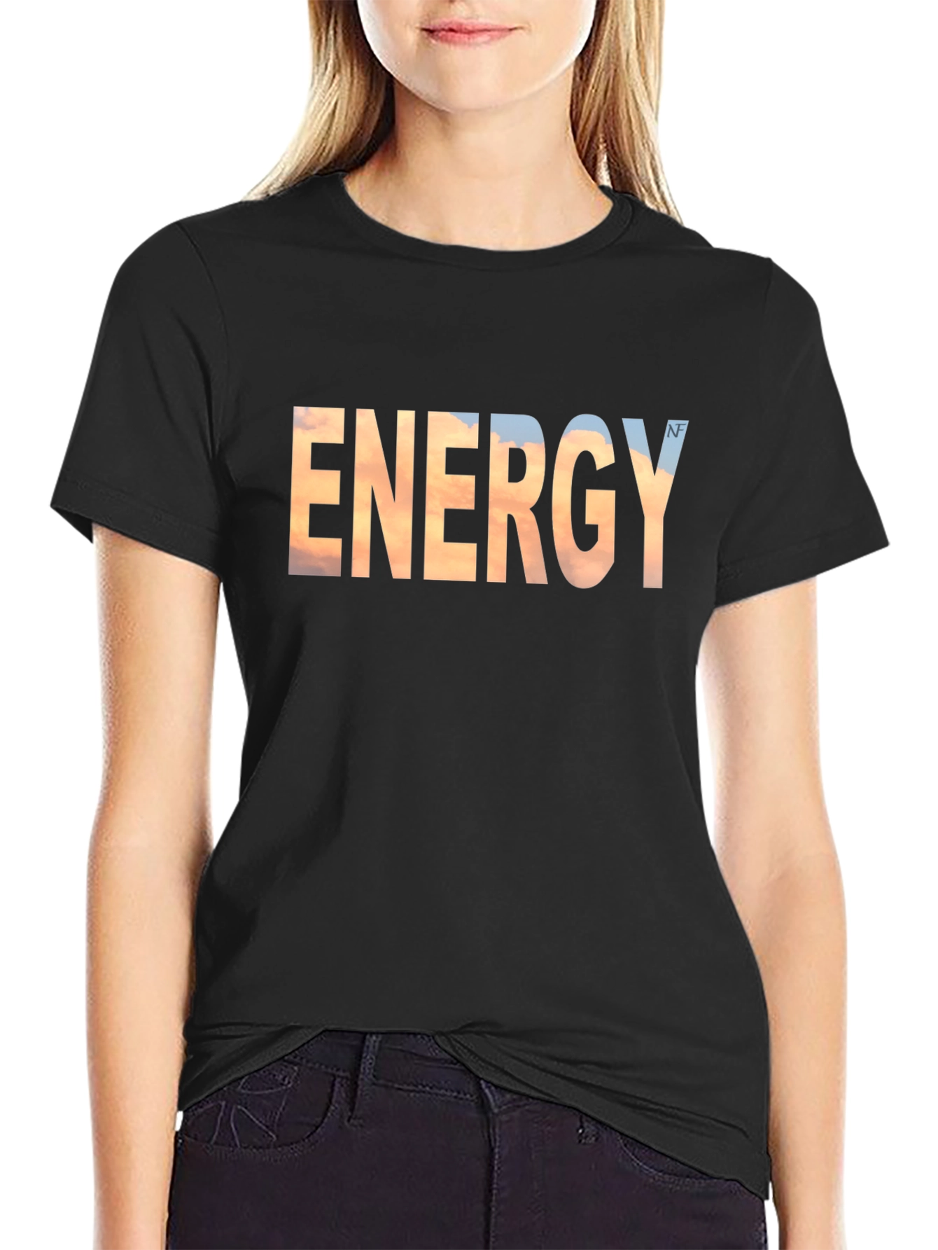 Black Energy Sky Graphic Black Tee view 2