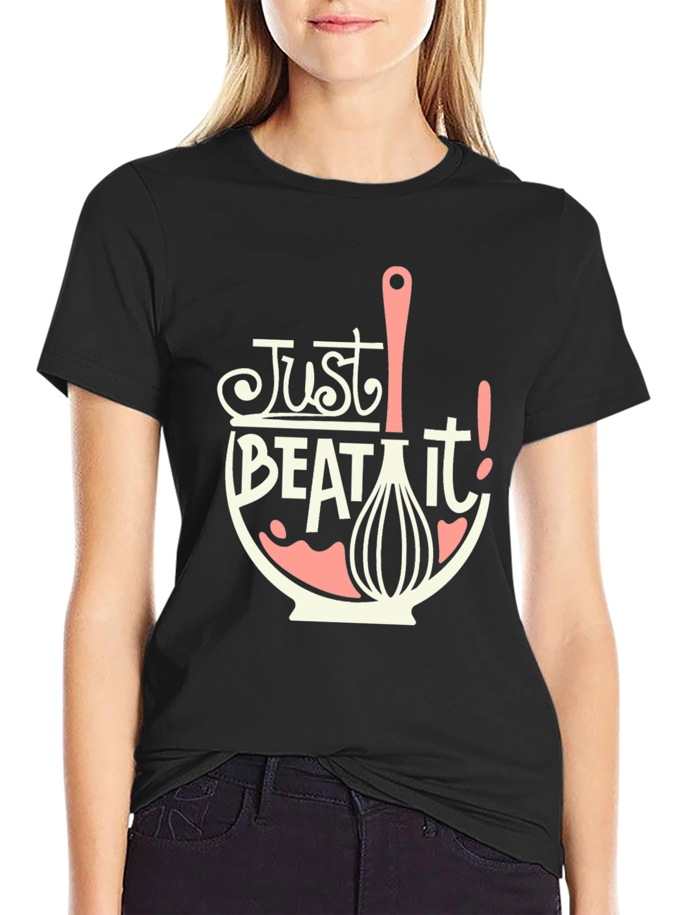 Black Just Beat It T-Shirt - Funny Baking Tee view 2