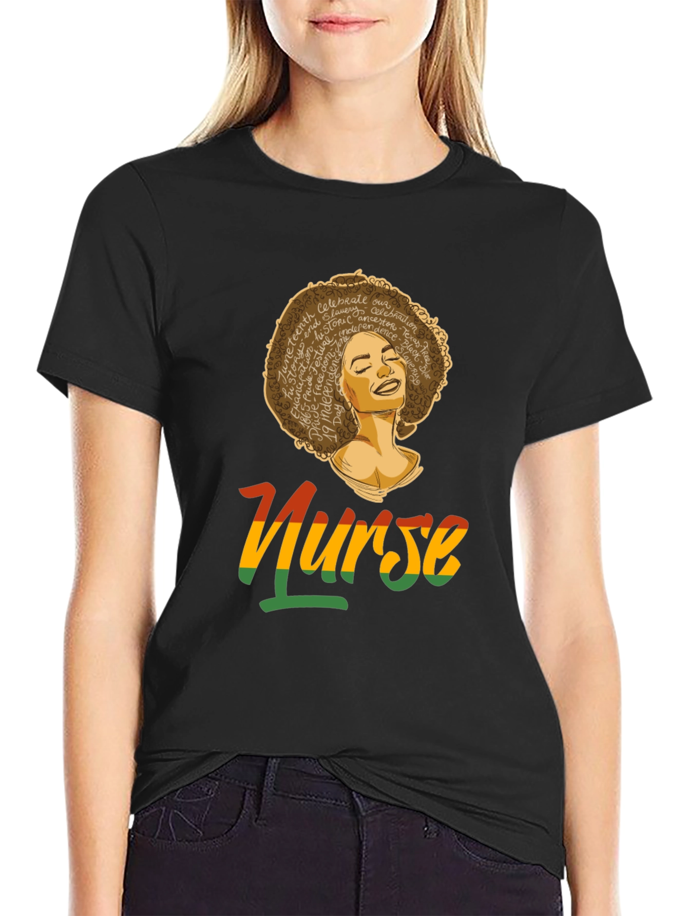 Black Juneteenth Nurse Black Pride T-Shirt view 2