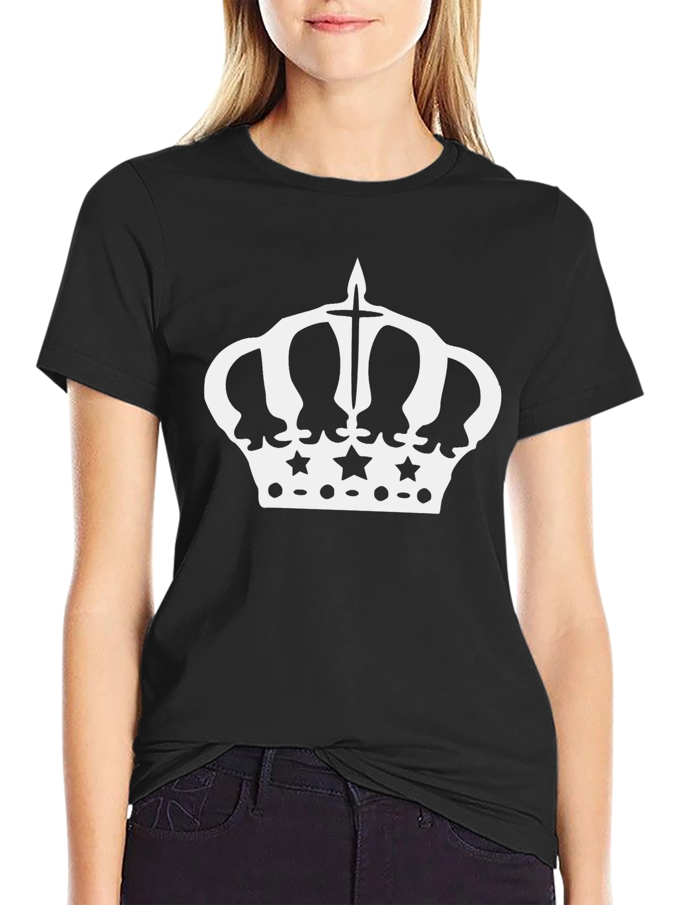 Black Crown Graphic Tee - Black Cotton Blend view 2