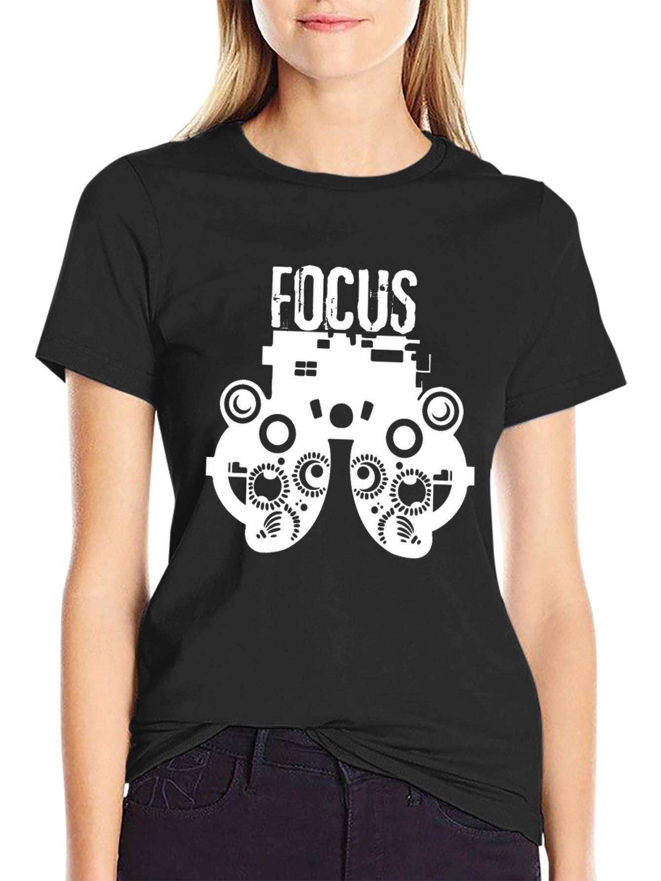 Black Focus Optometrist T-Shirt - Funny Eye Exam Tee view 2