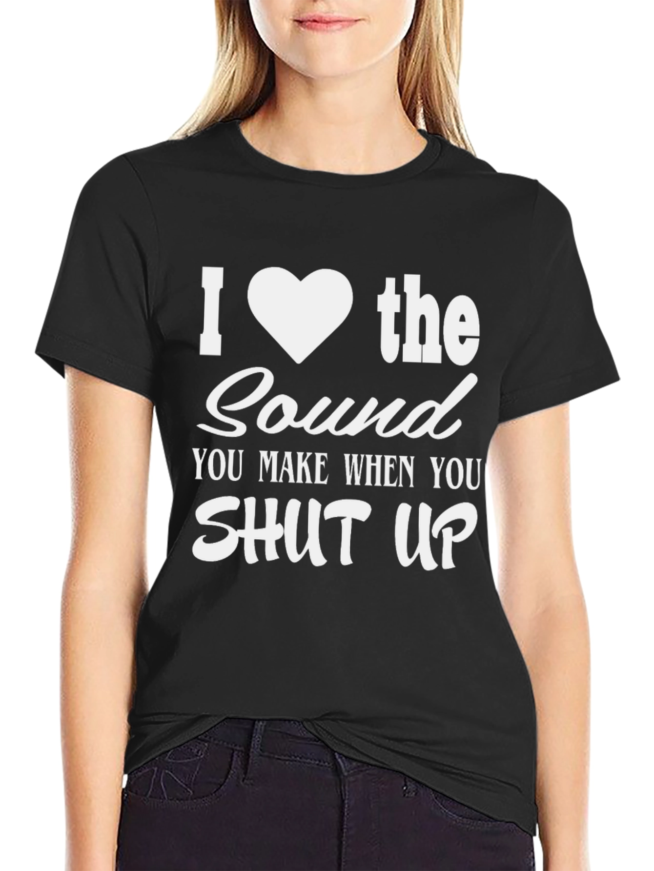 Black Funny I Heart the Sound When You Shut Up T-Shirt view 2