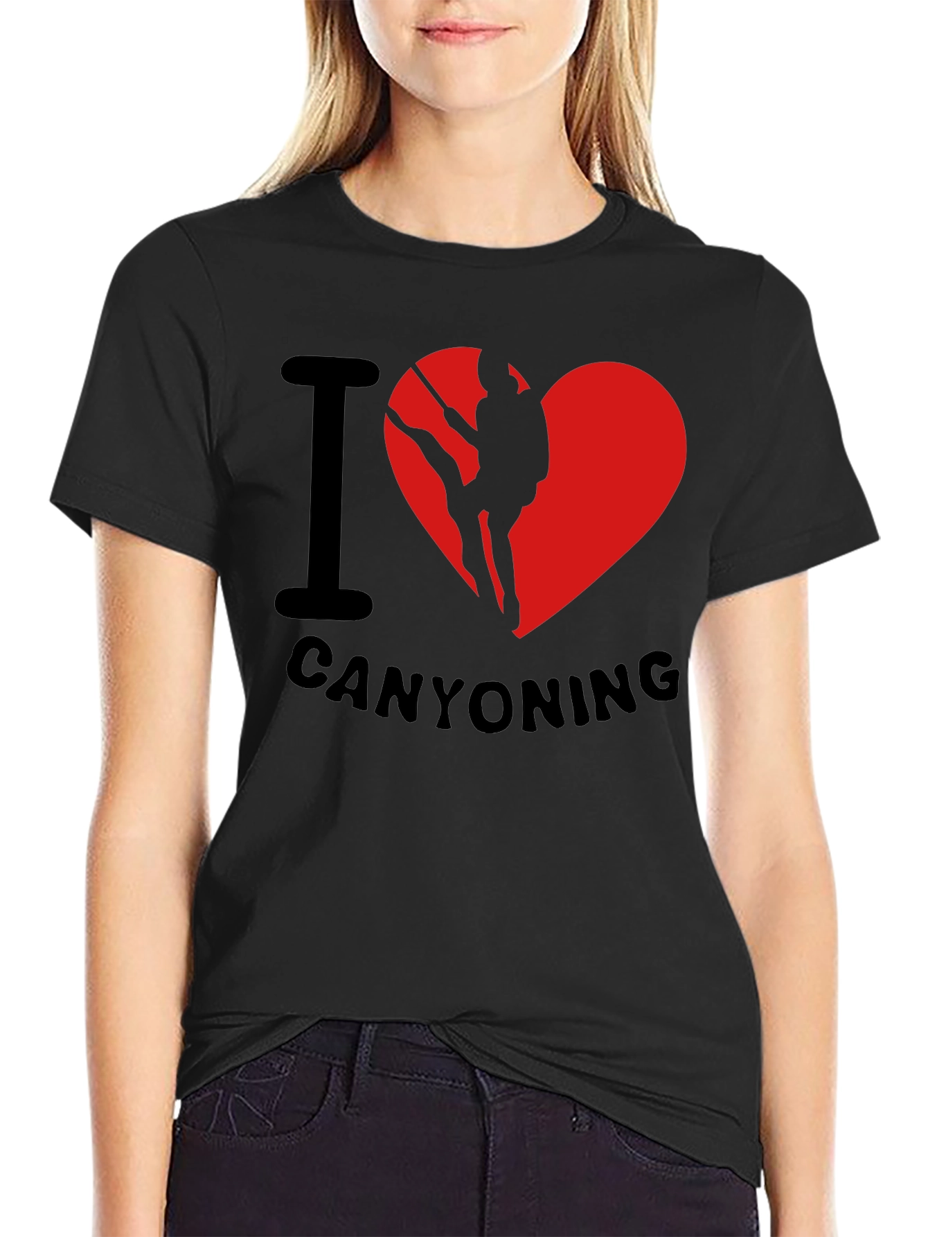Black I Love Canyoning T-Shirt - Adventure Tee view 2