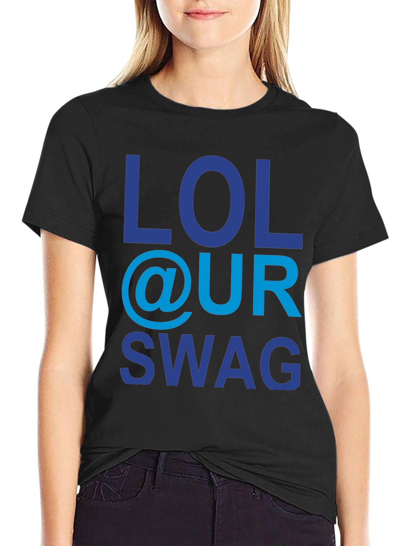 Black LOL @ UR SWAG Graphic Tee - Trendy & Fun! view 2