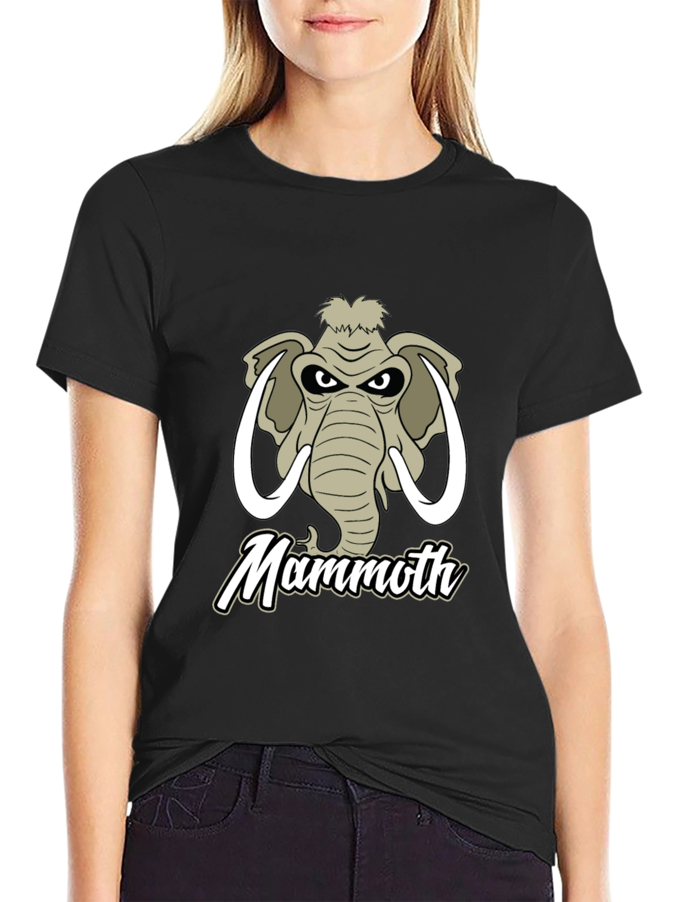 Black Mammoth Graphic Tee - Black Casual T-Shirt view 2