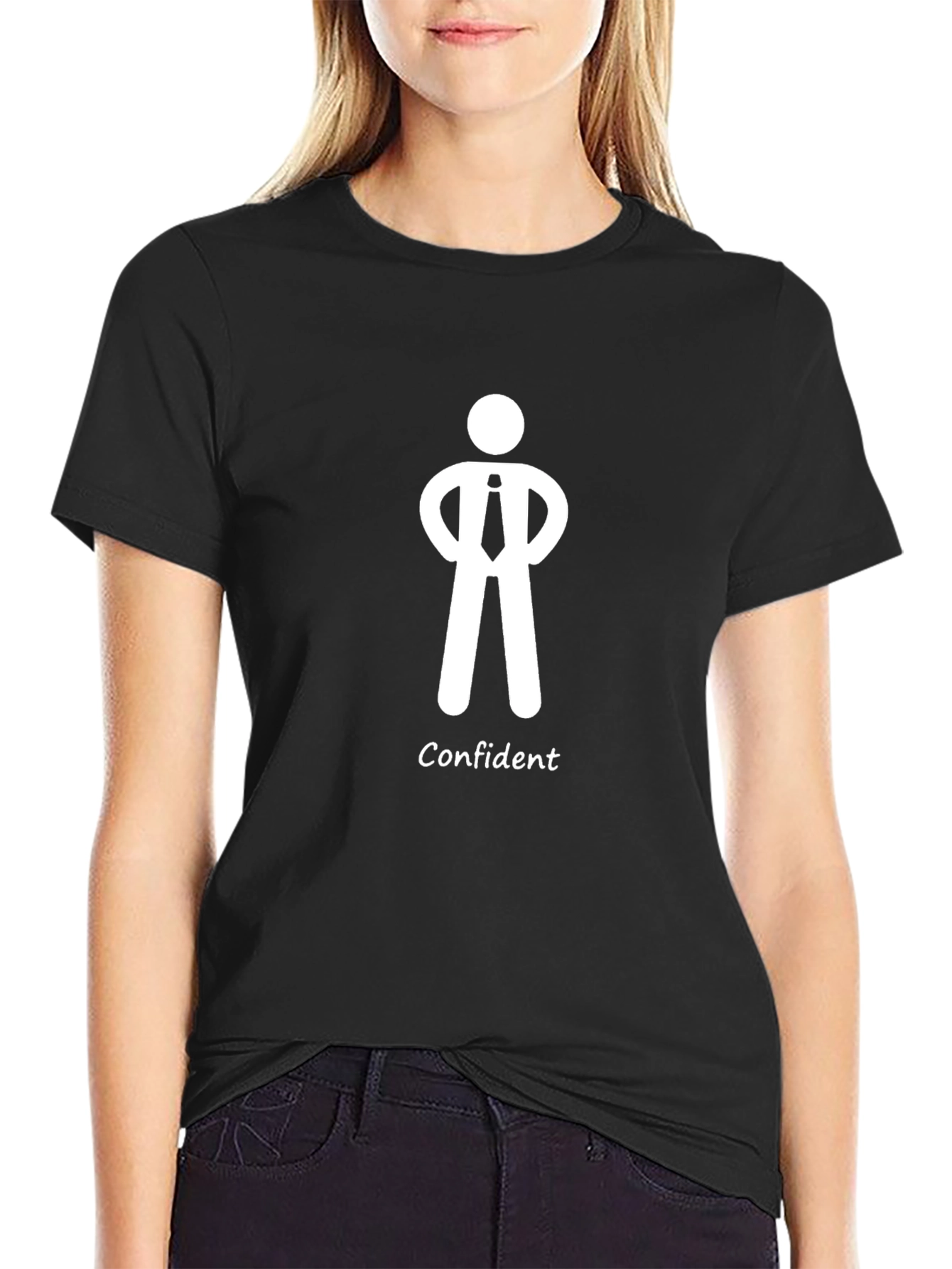 Black Confident Man Graphic Tee - Black view 2
