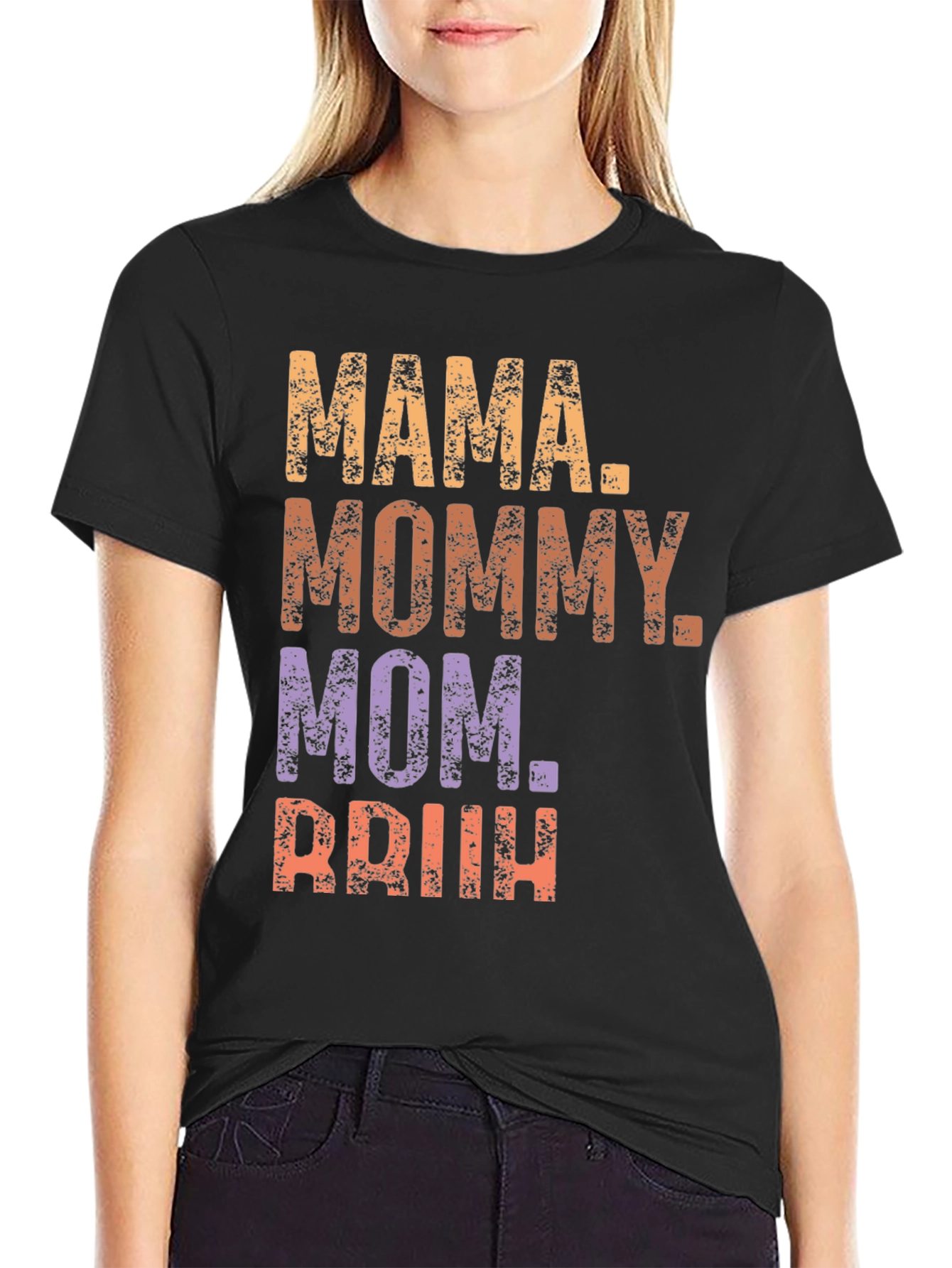 Black Mama Mommy Mom Briih T-Shirt view 2