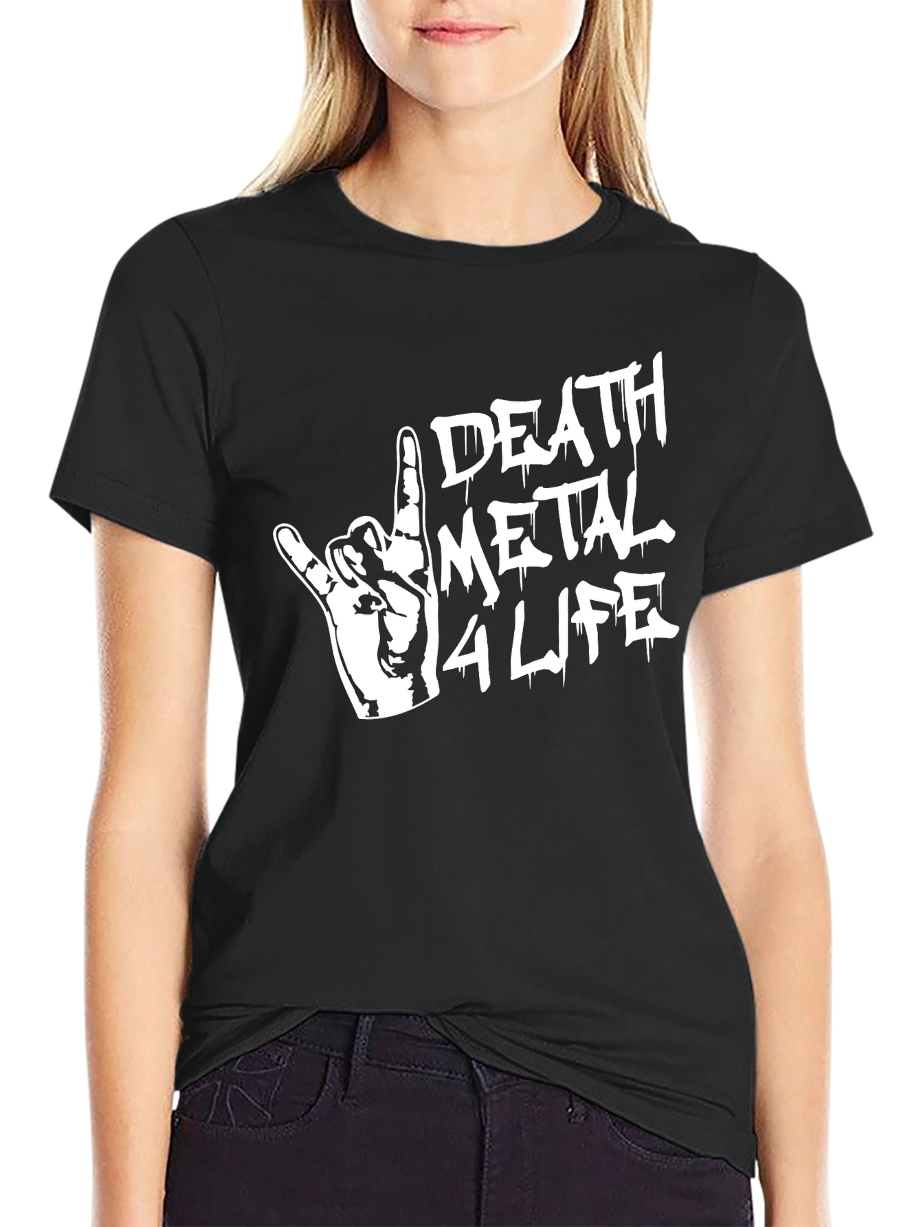 Death Metal 4 Life Graphic Tee - Black - 2