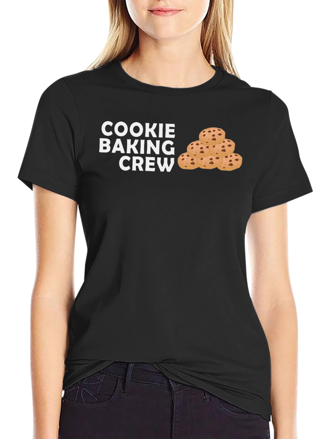Black Cookie Baking Crew T-Shirt Funny Foodie Tee view 2