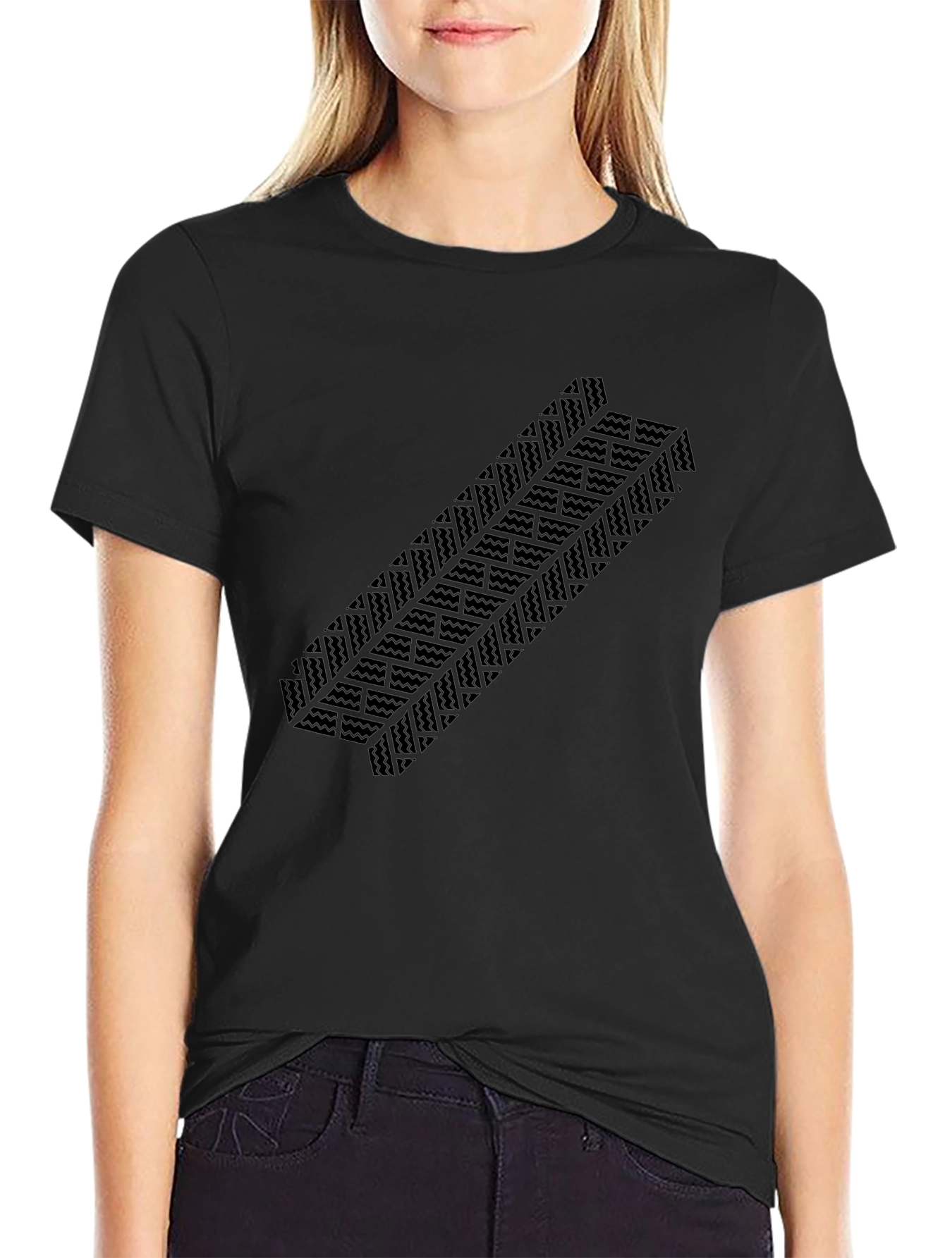 Black Tire Track Graphic Tee - Black Casual Wear view 2