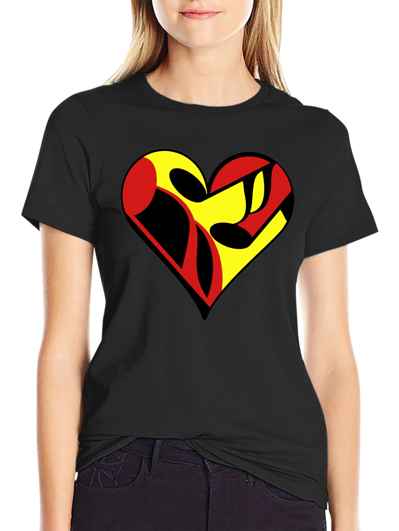 Black Heart Graphic Black T-Shirt view 2