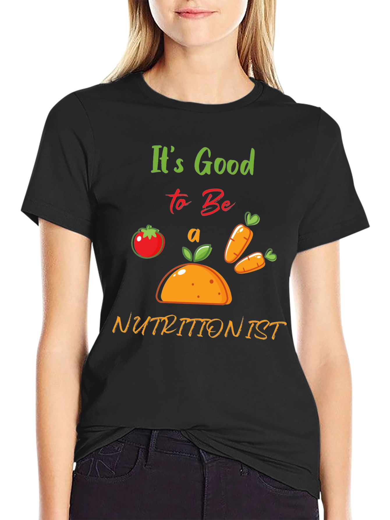 Black It's Good to Be a Nutritionist T-Shirt - Black view 2