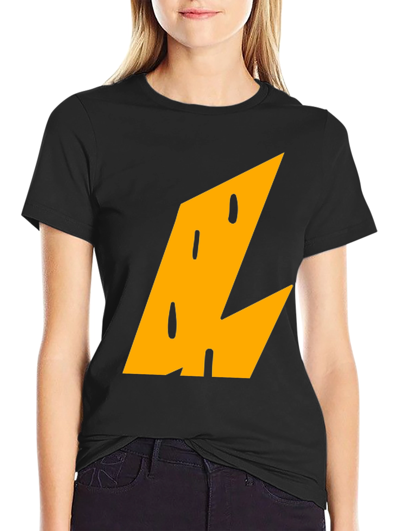 Black Abstract Graphic Print T-Shirt view 2