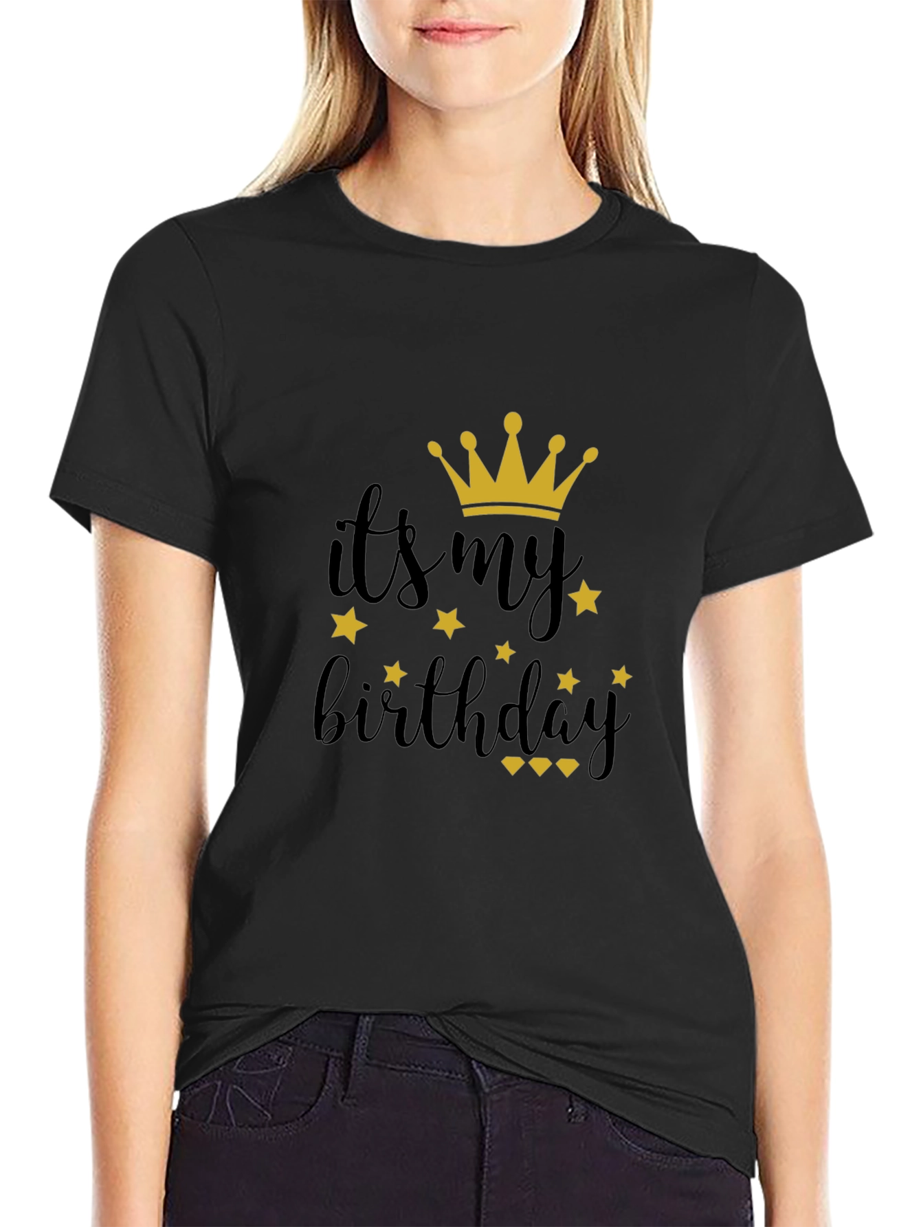 Black Birthday Crown Graphic Tee - It's My Birthday! view 2