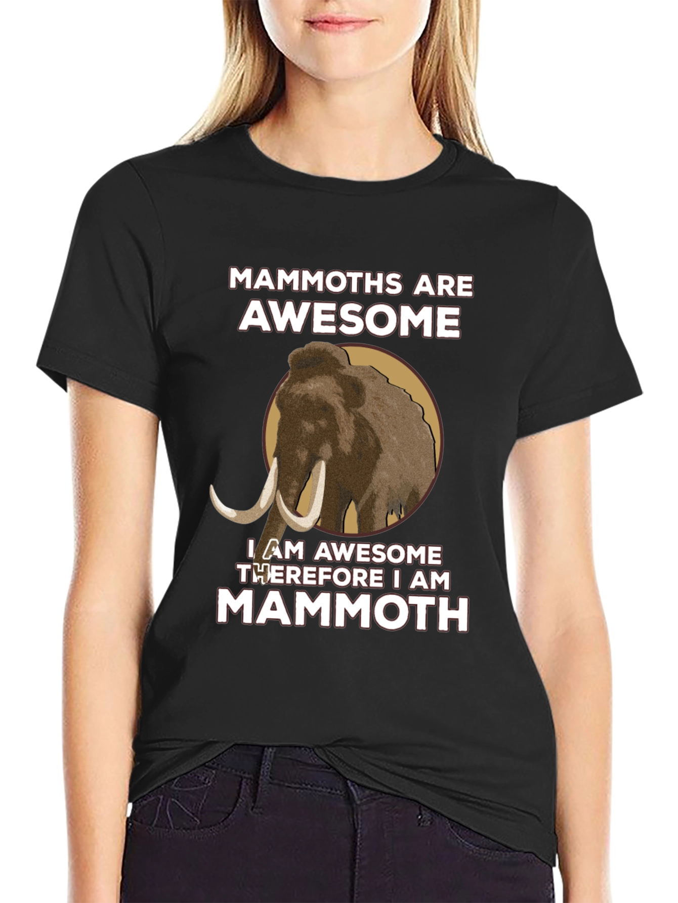 Black Mammoths Are Awesome T-Shirt view 2