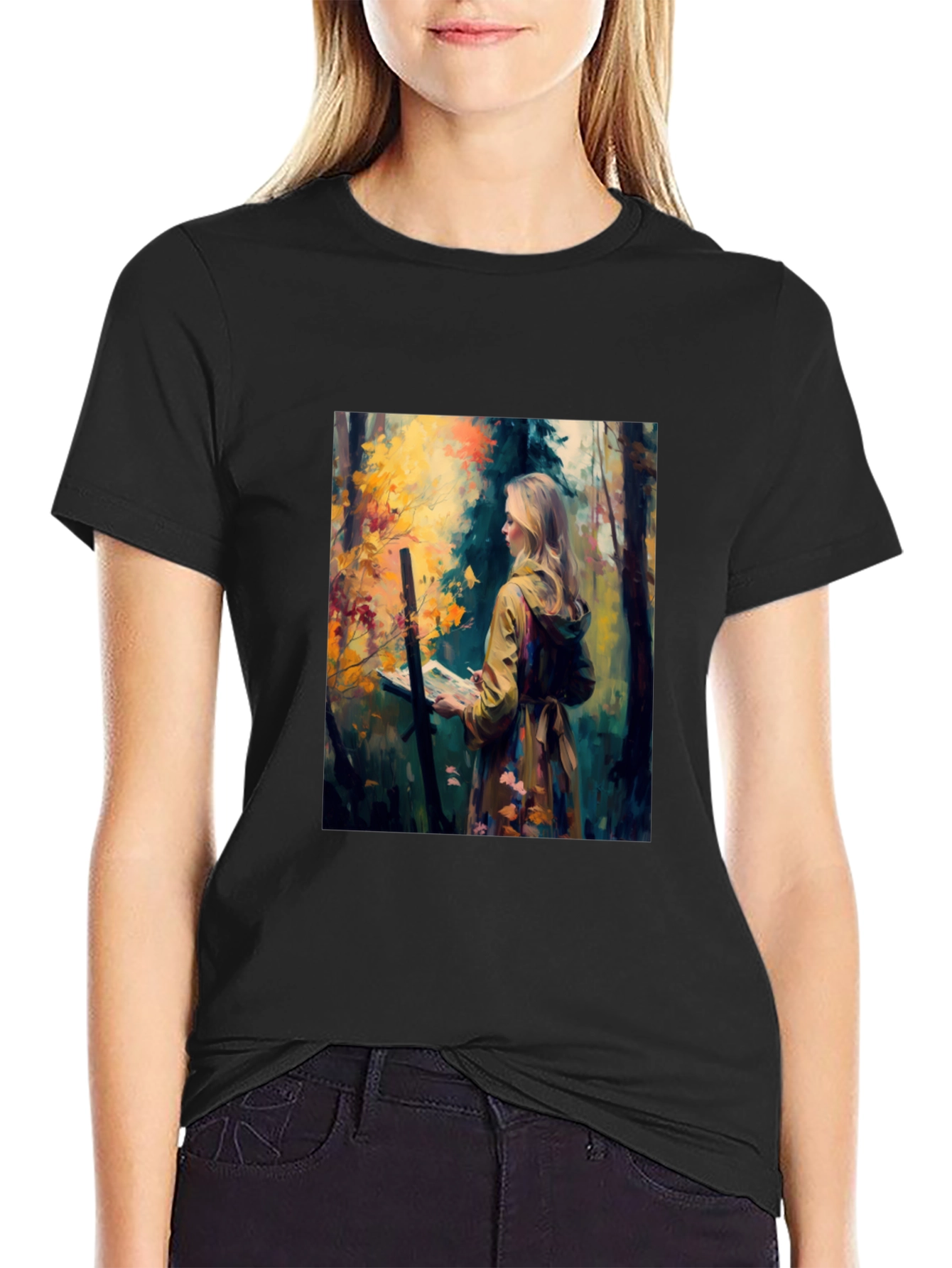 Black Artist in Woods Graphic Tee - Black view 2