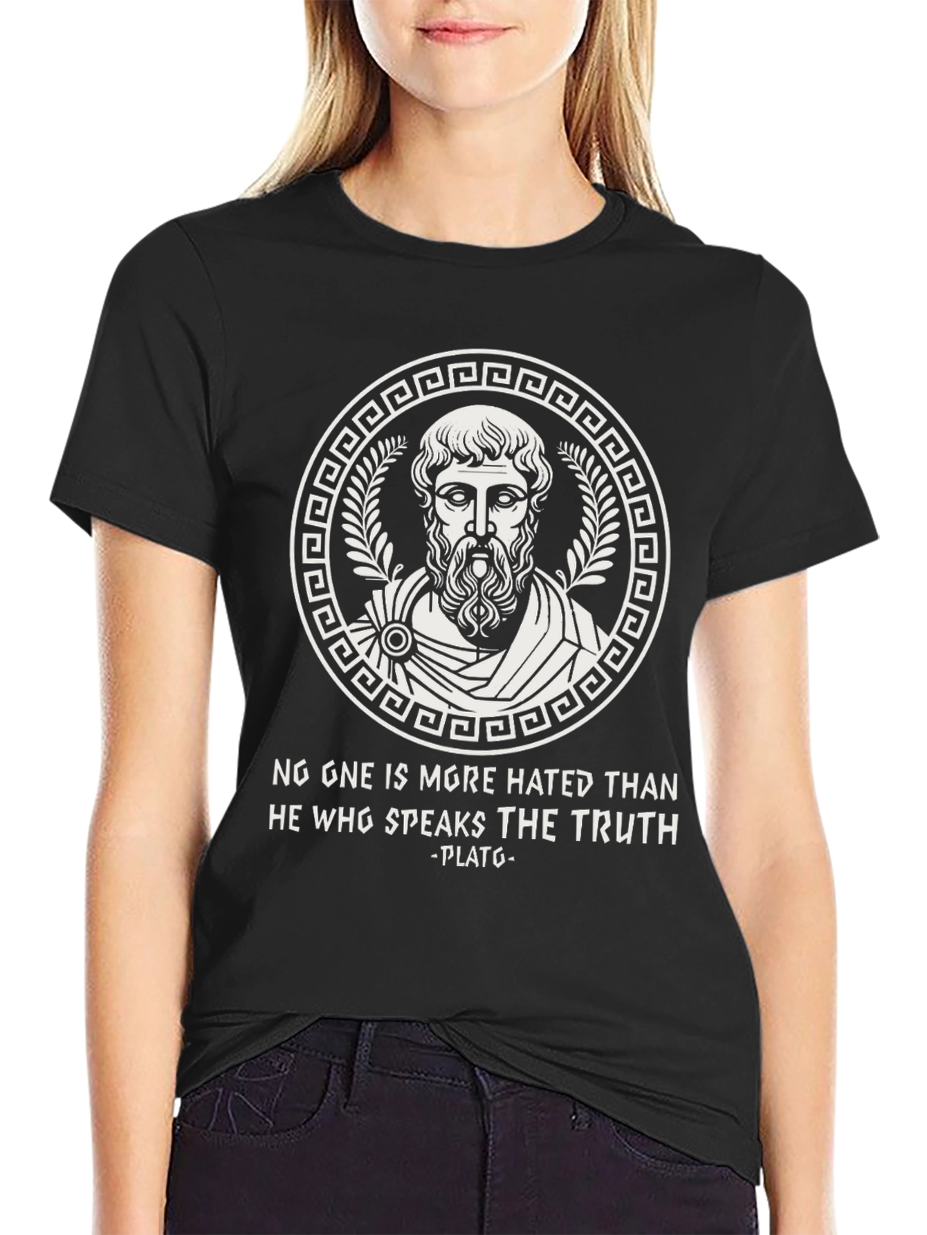 Black Philosopher Plato Truth T-Shirt view 2