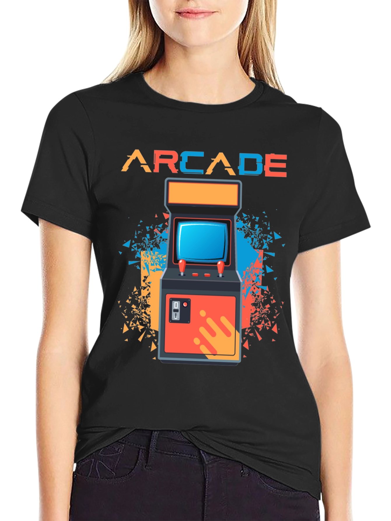 Black Arcade Gaming Retro T-Shirt - Classic Gamer Tee view 2