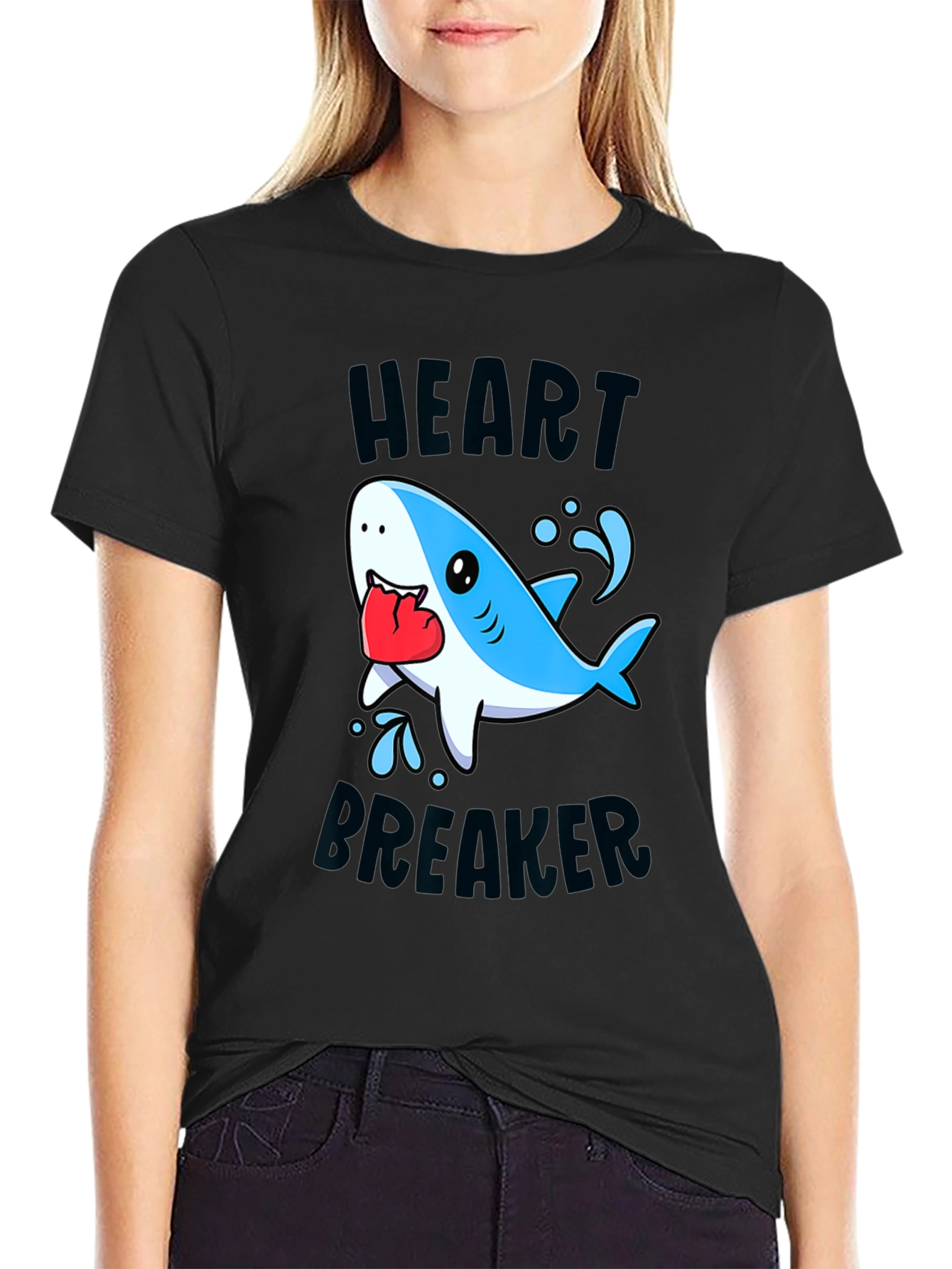 Black Heartbreaker Shark Graphic Tee view 2