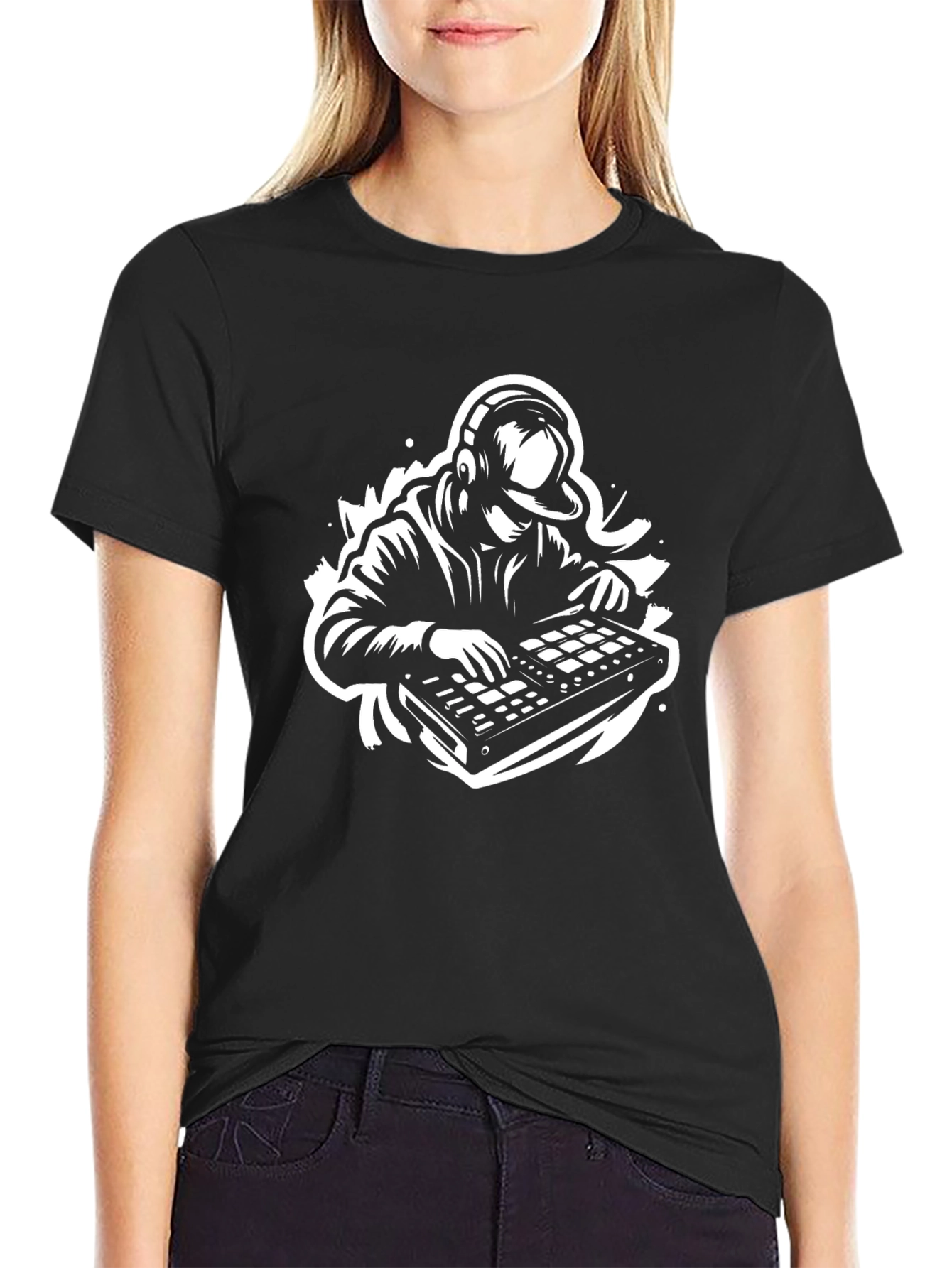 Black DJ Beatmaker Graphic Tee view 2