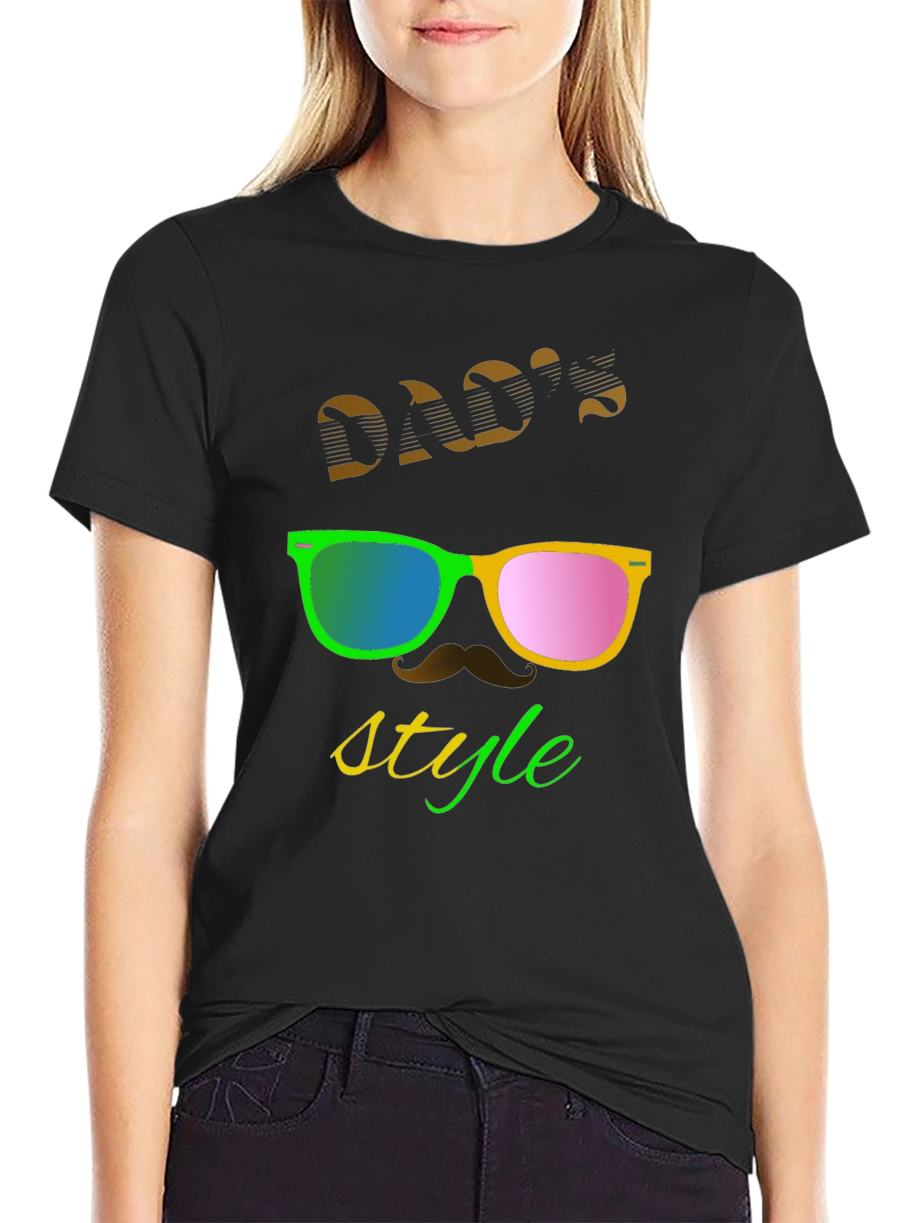 Black Dad's Style Graphic T-Shirt view 2