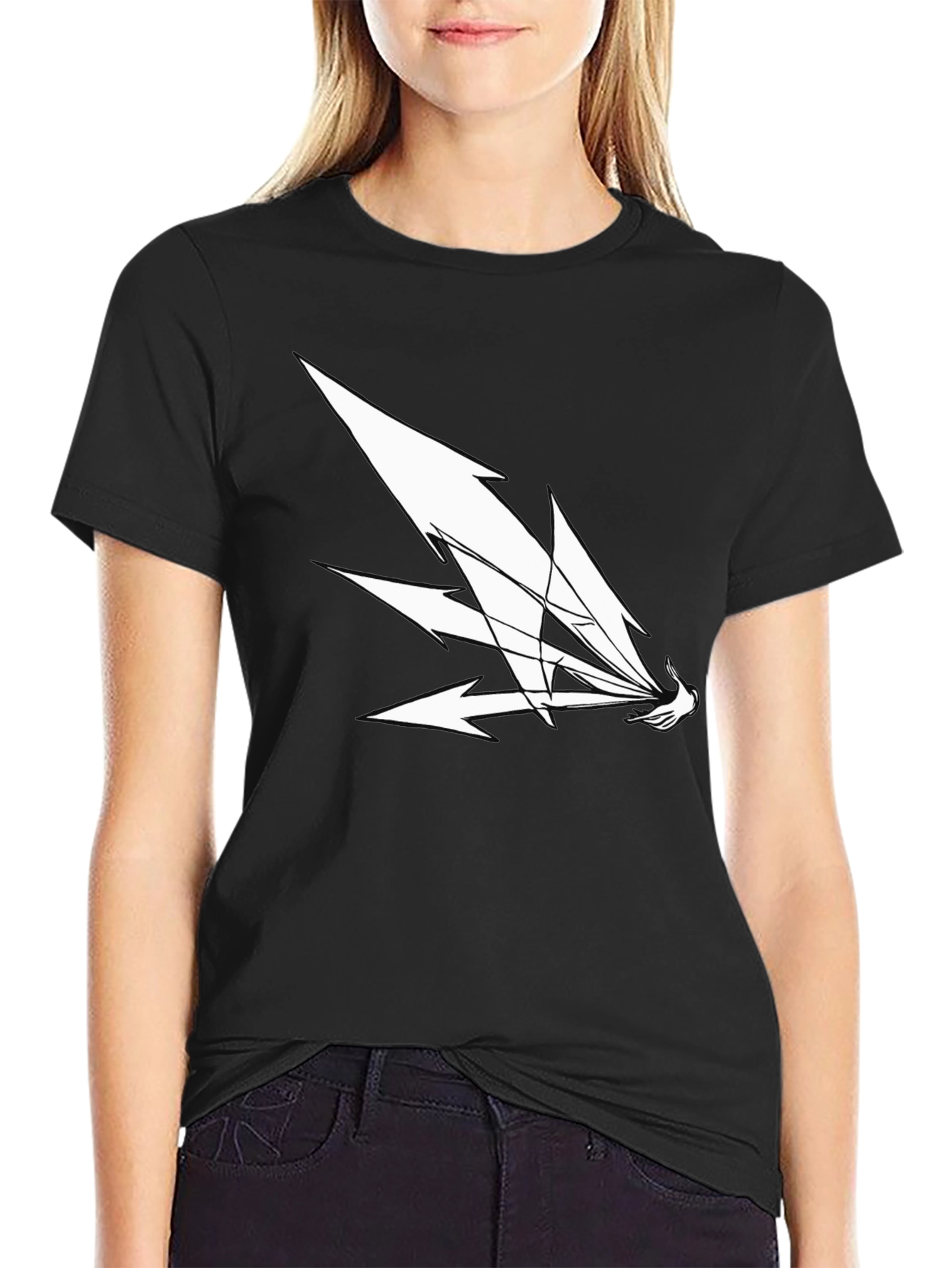 Black Men's Graphic T-Shirt - Arrow Design view 2