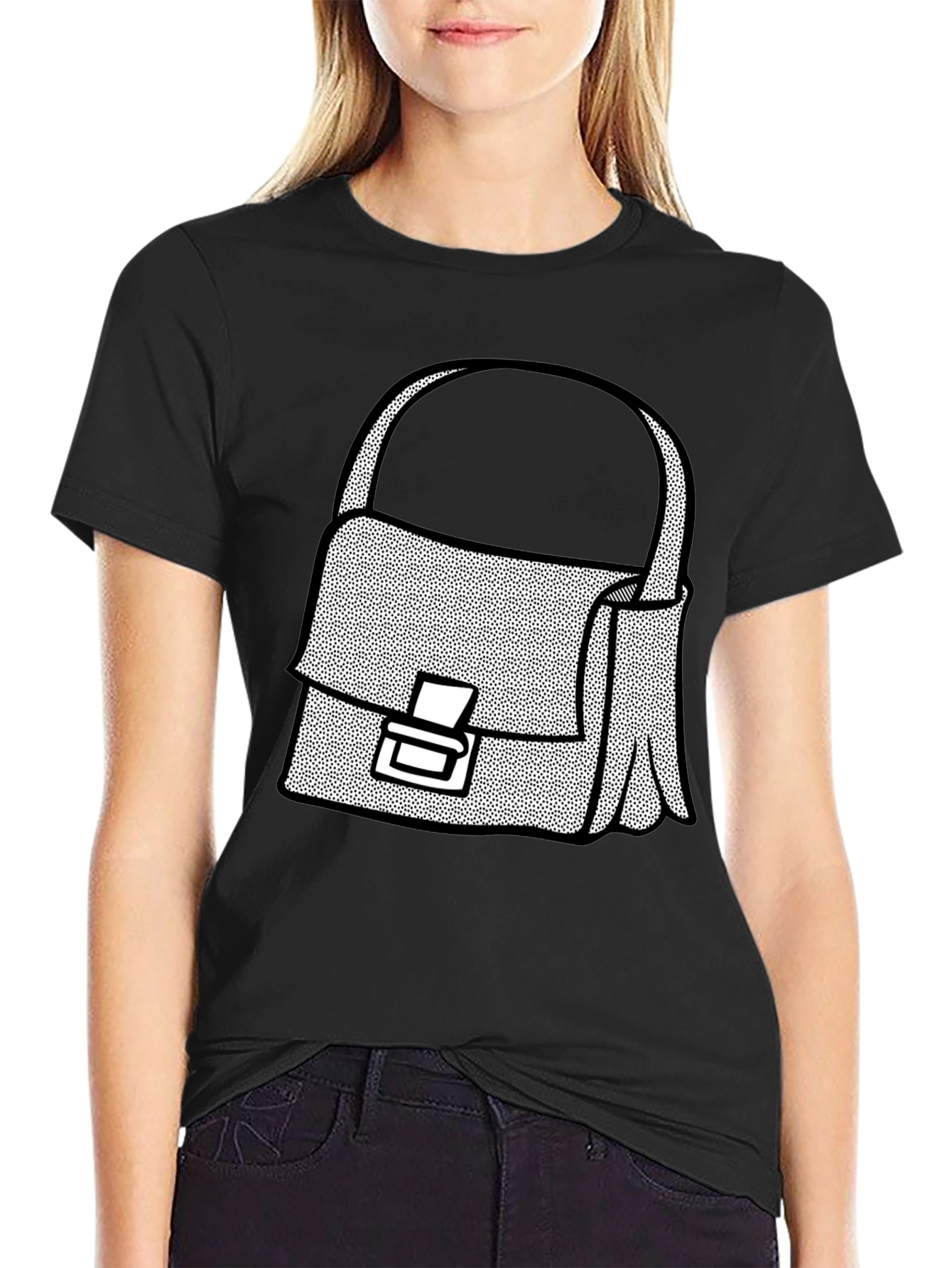 Black Satchel Graphic T-Shirt - Stylish Casual Wear view 2