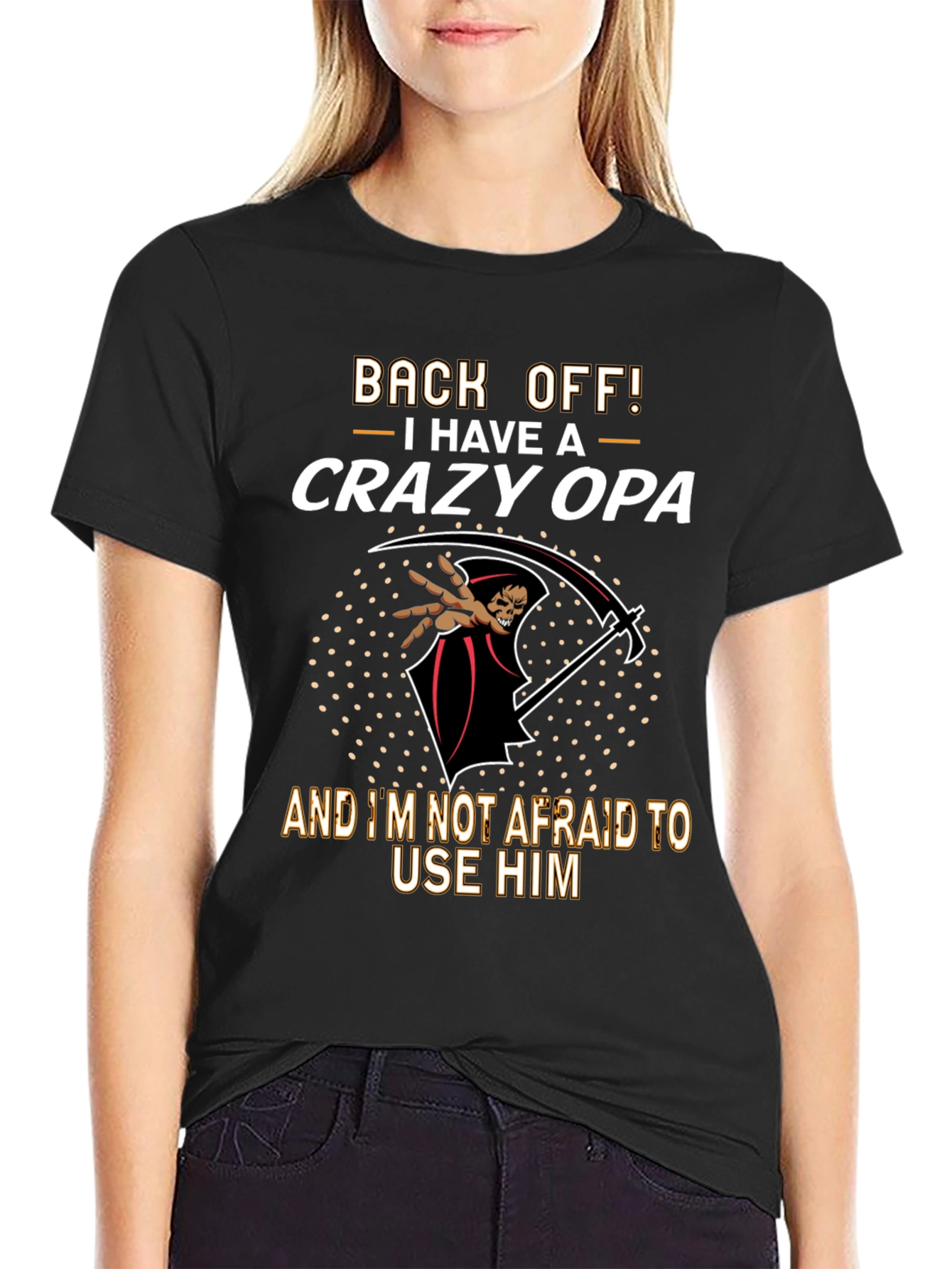 Back Off Crazy Opa T-Shirt - Funny Grandpa Gift - 2