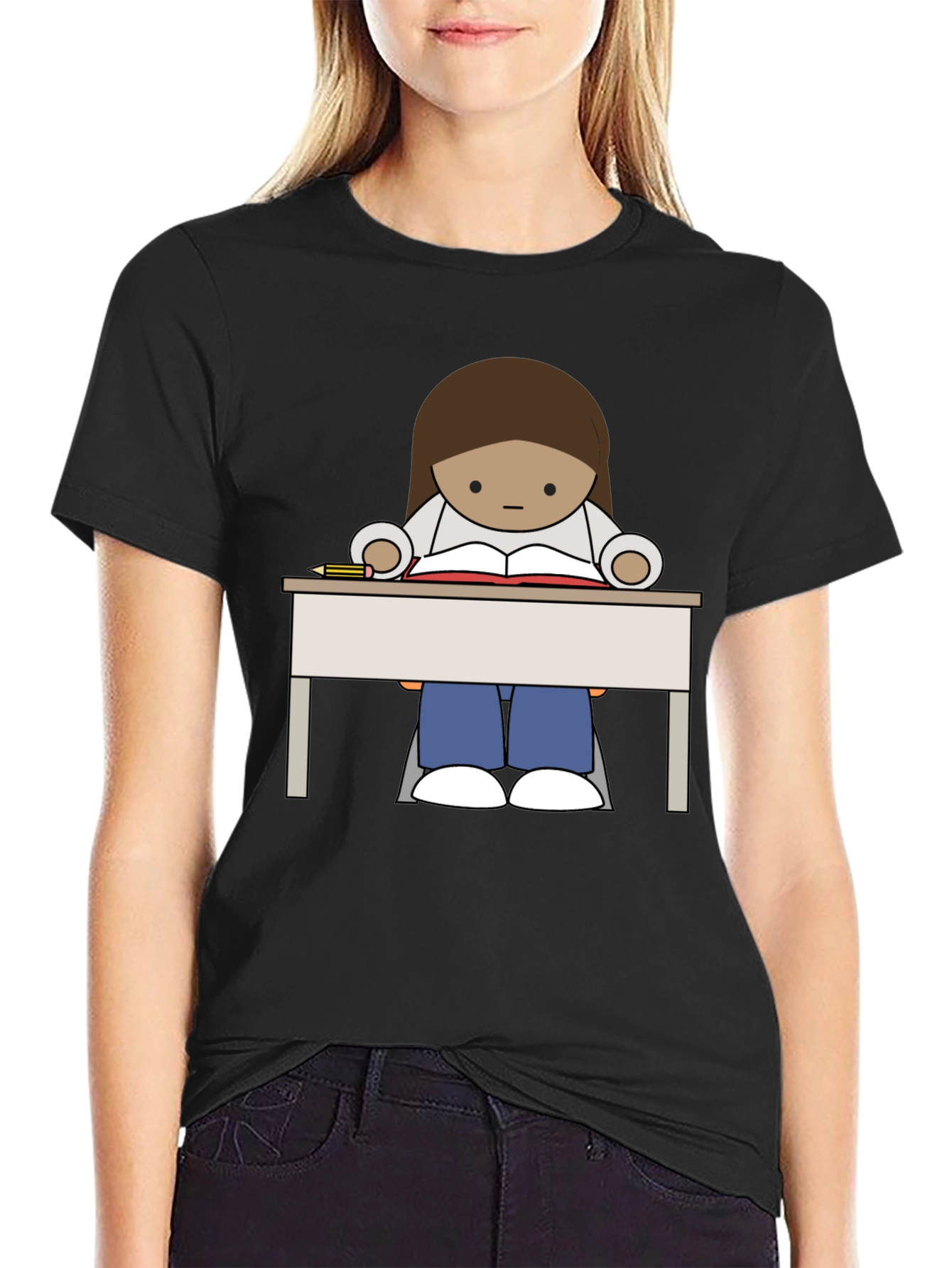 Studious Cartoon Graphic Tee - 2