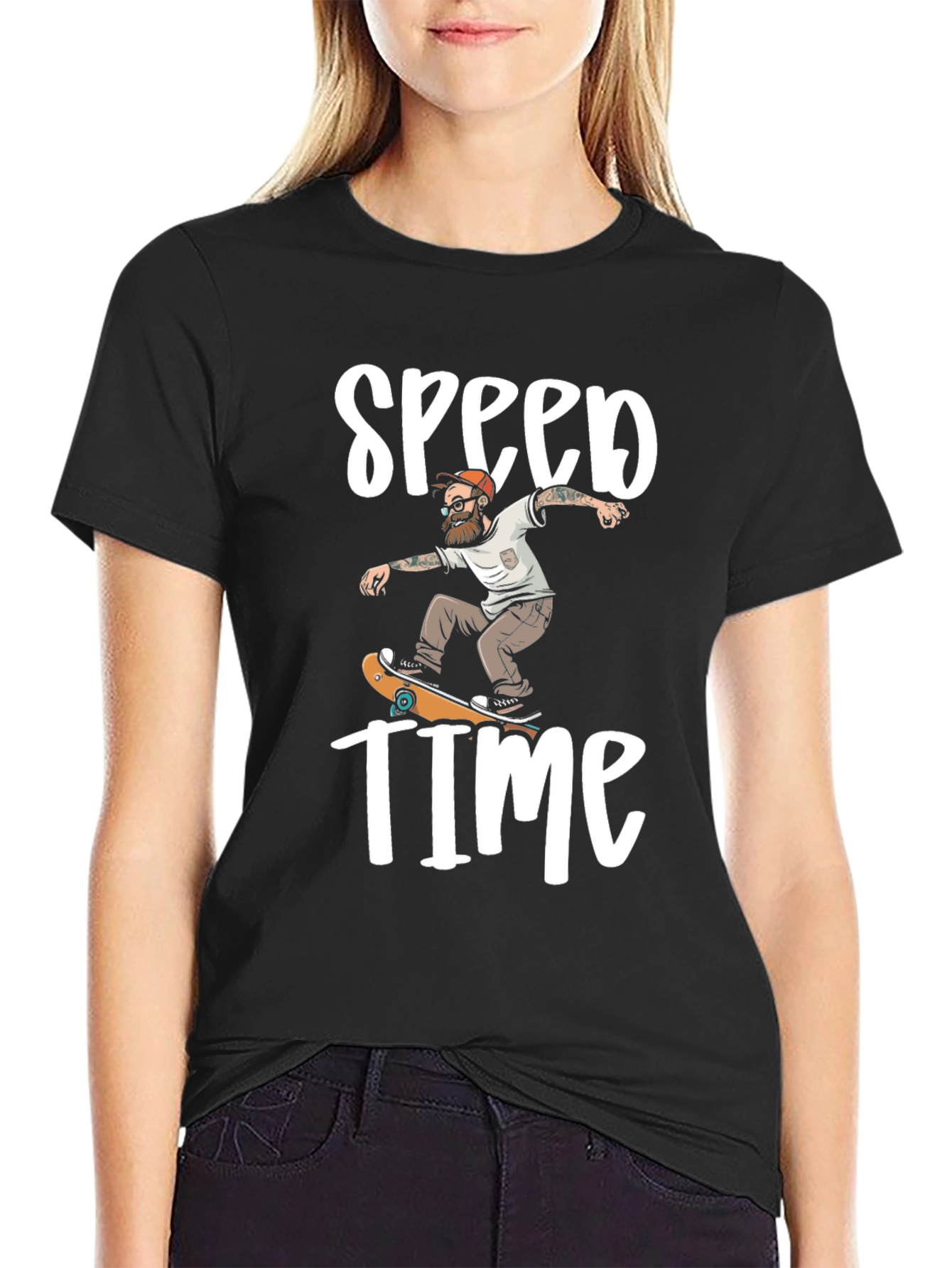 Black Speed Time Skater Graphic Tee view 2