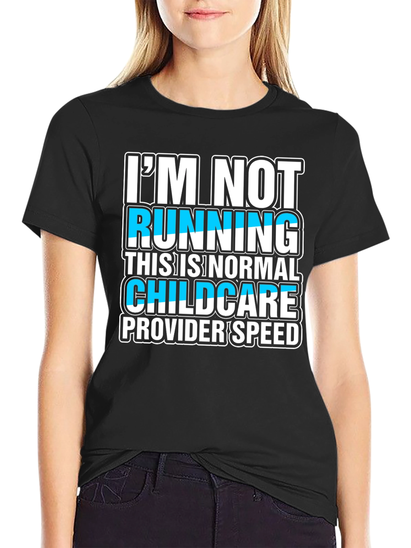 Black Childcare Provider Speed T-Shirt Funny Gift view 2