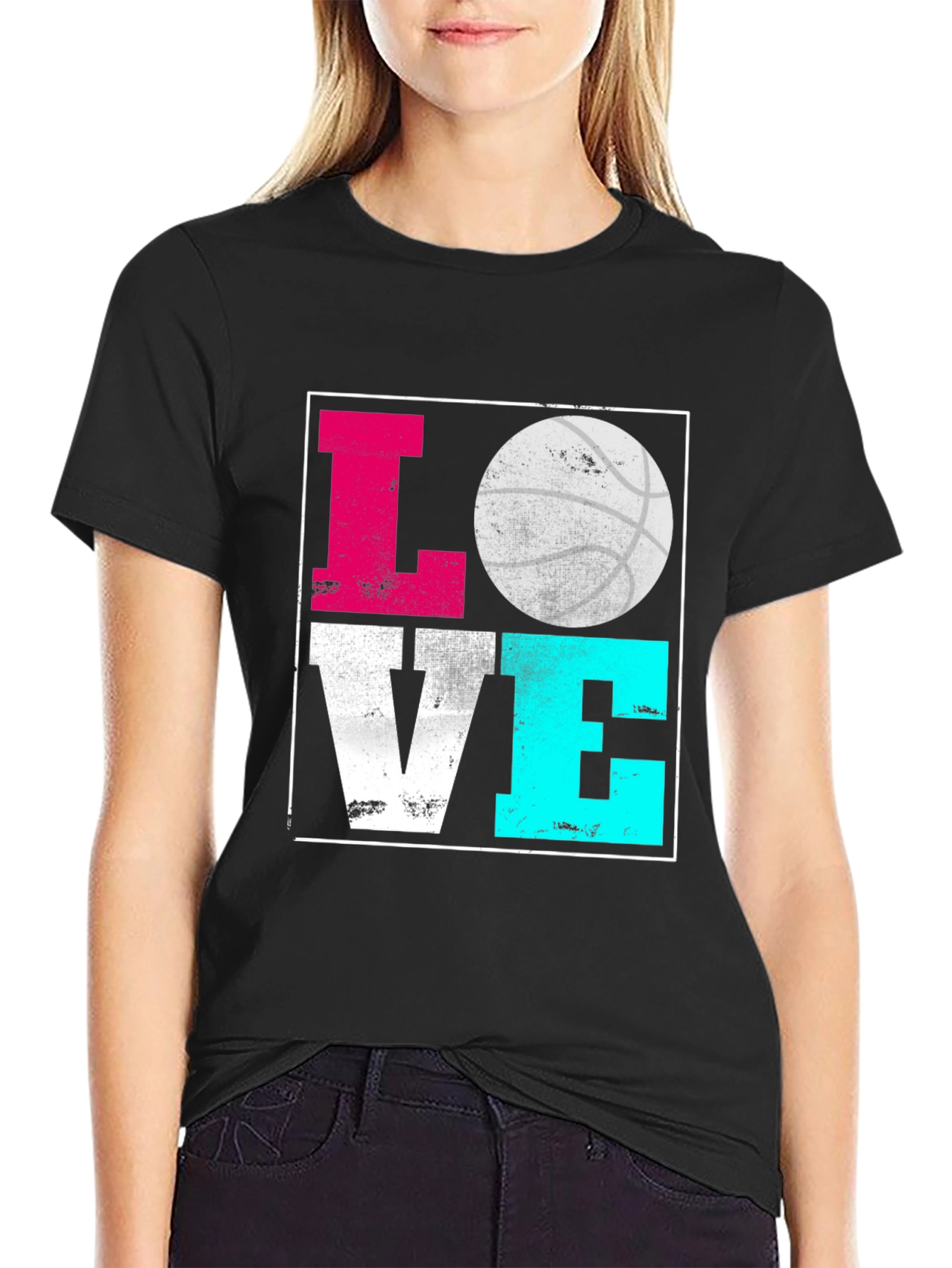 Black Basketball Love Graphic T-Shirt view 2