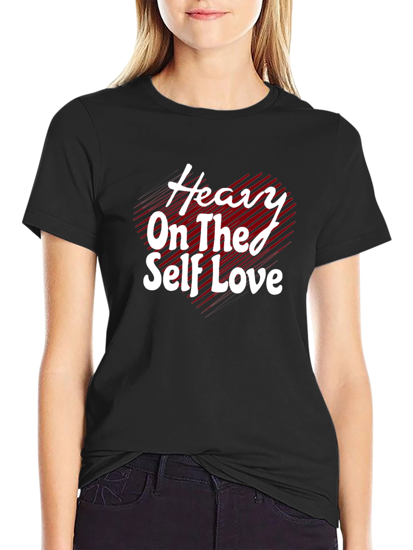 Black Heavy On The Self Love Graphic Tee - Black view 2